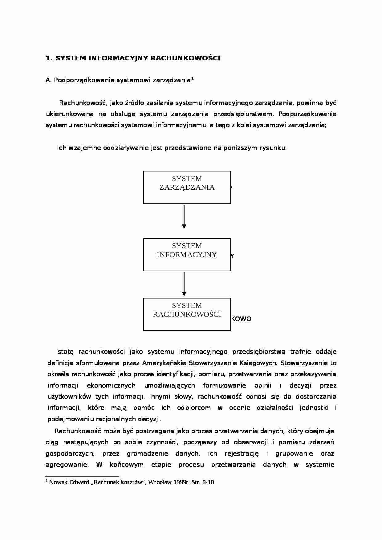 System informacyjny rachunkowości (9 stron) - strona 1
