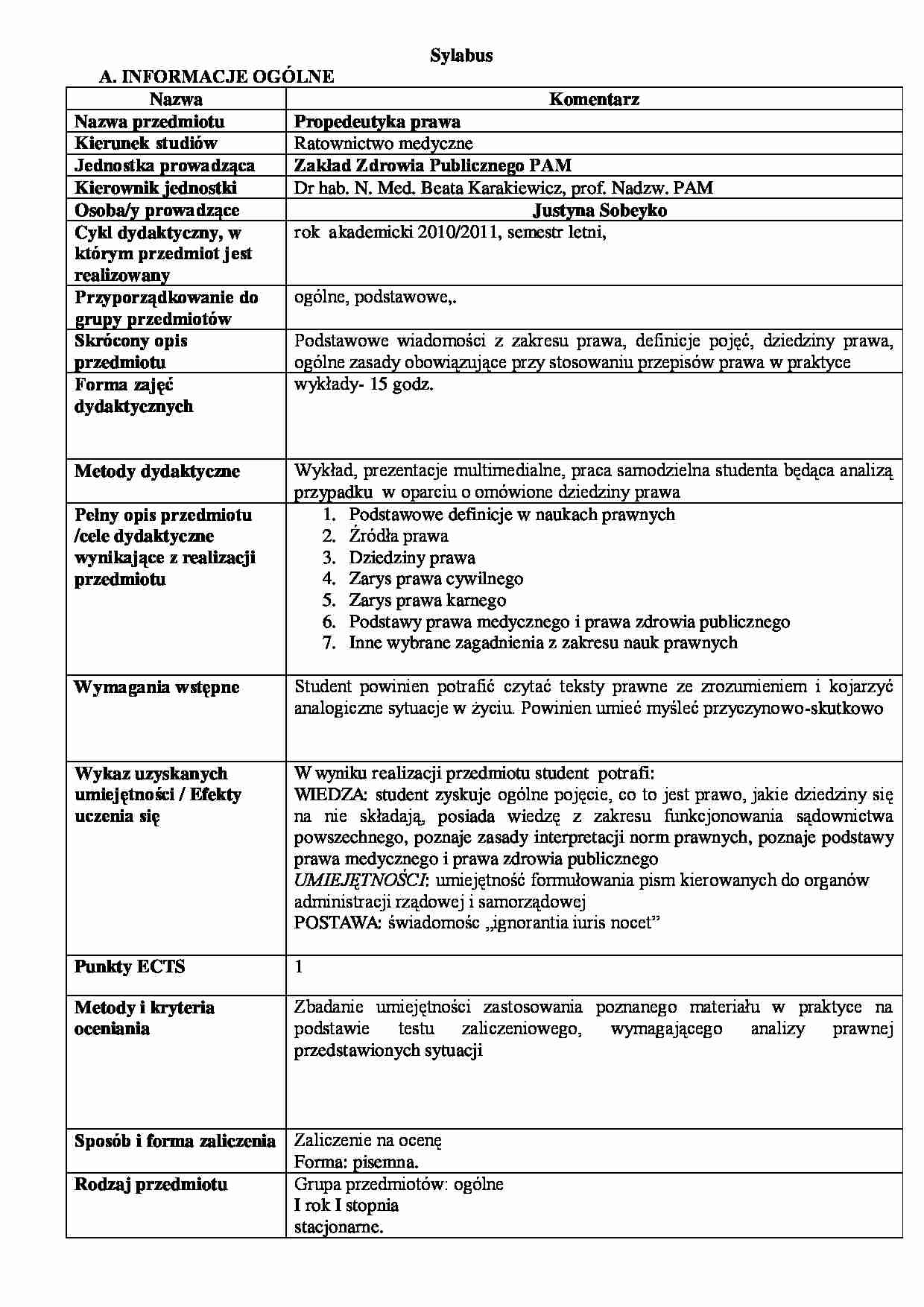 propedeutyka prawa - strona 1