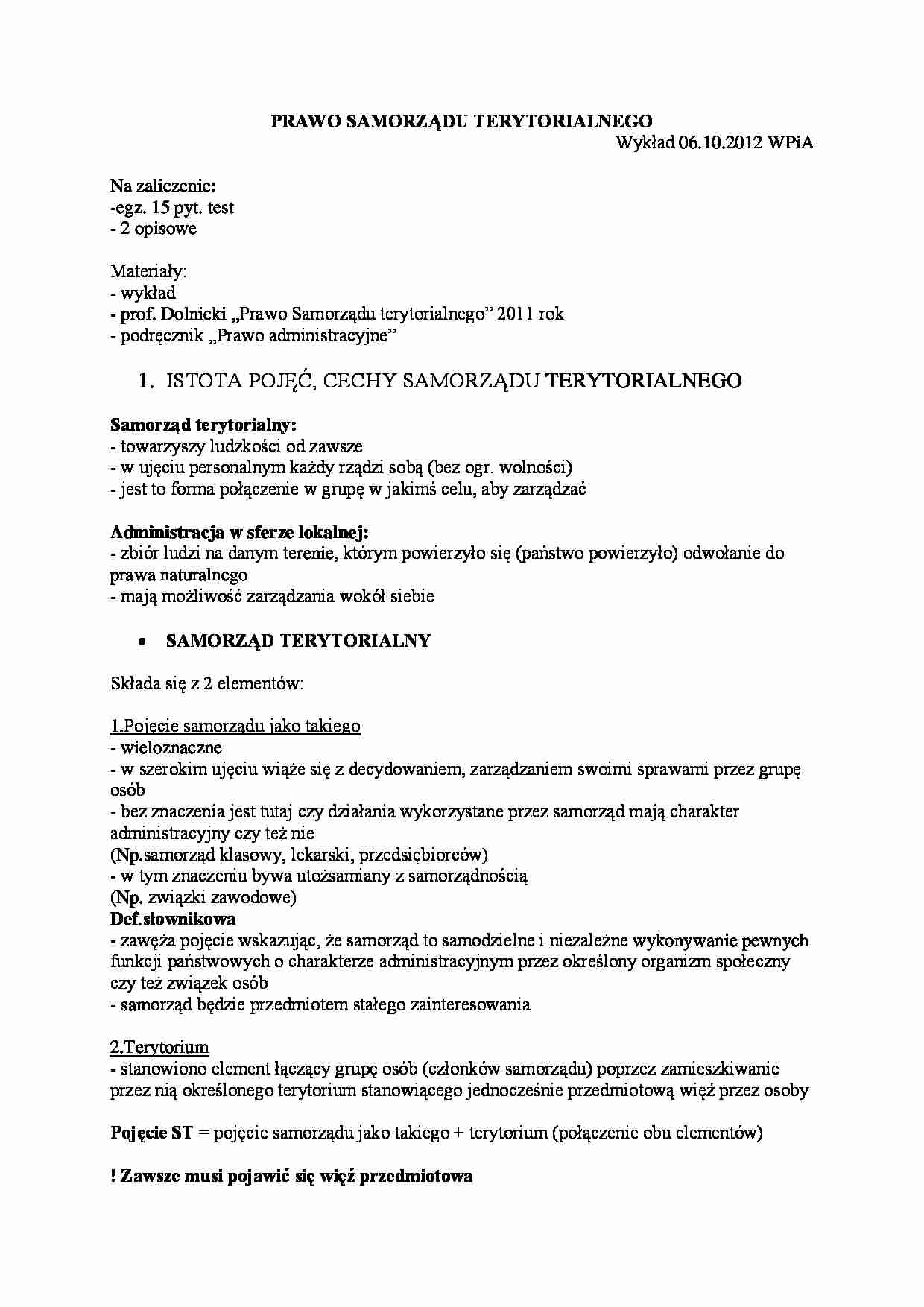 Prawo samorządu terytorialnego - gmina - strona 1