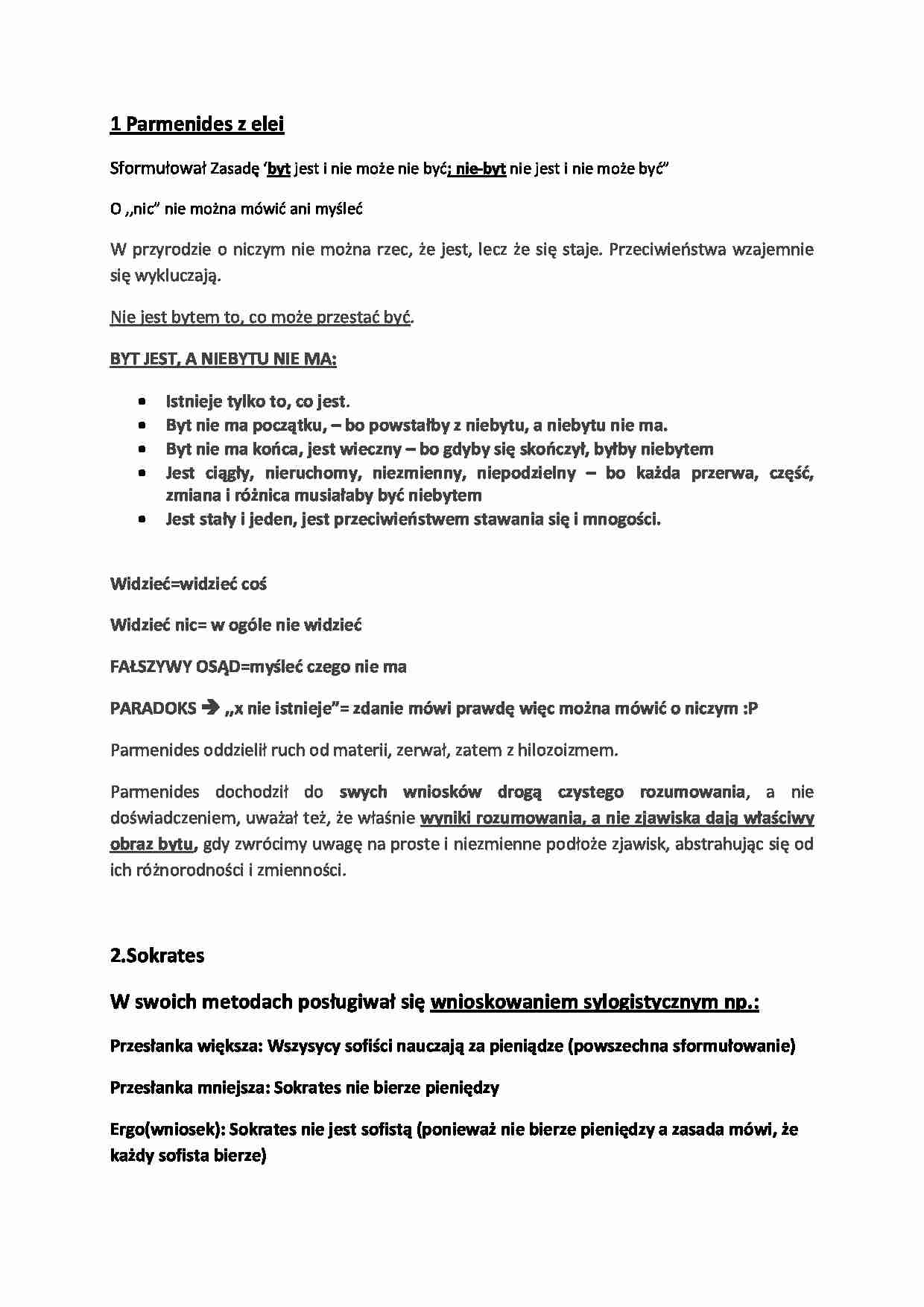 Opracowanie filozofów i systemów filozoficznych - strona 1