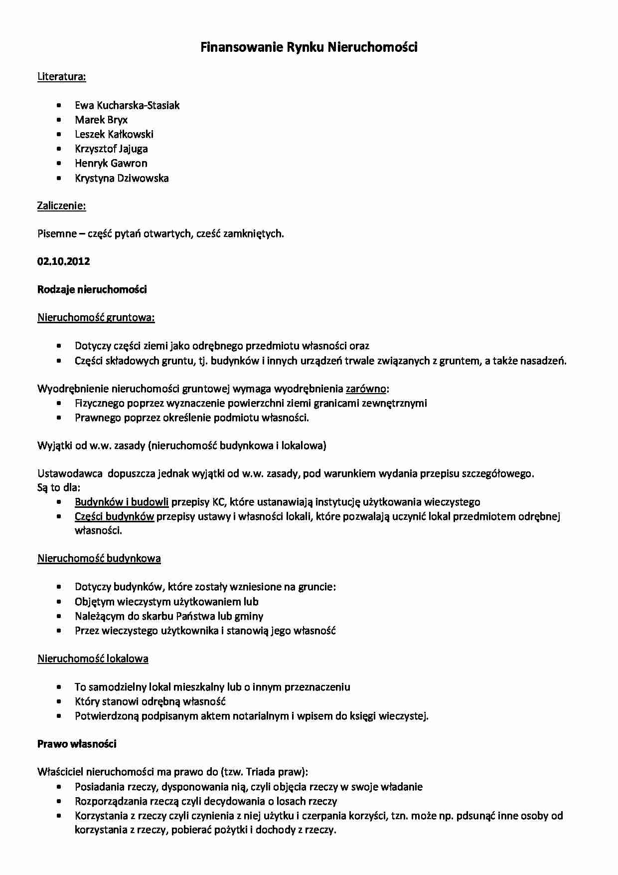 Finansowanie Rynku Nieruchomości Ewa Siemińska - strona 1