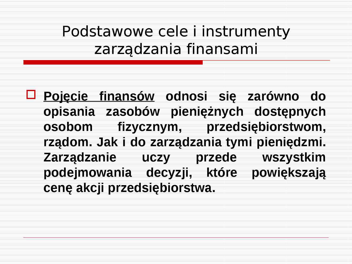Zarządzanie finansami przedsiębiorstw - strona 1