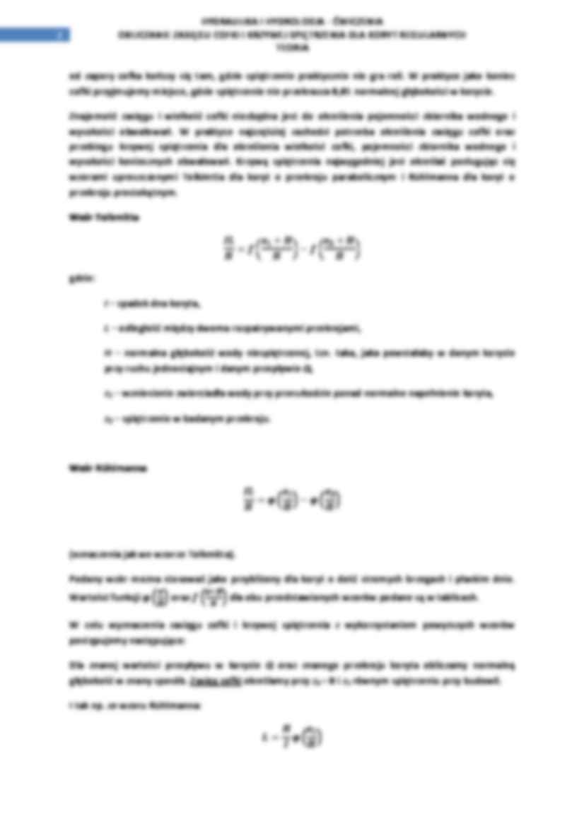 cofka i krzywa spiętrzenia dla koryt regularnych - - strona 2