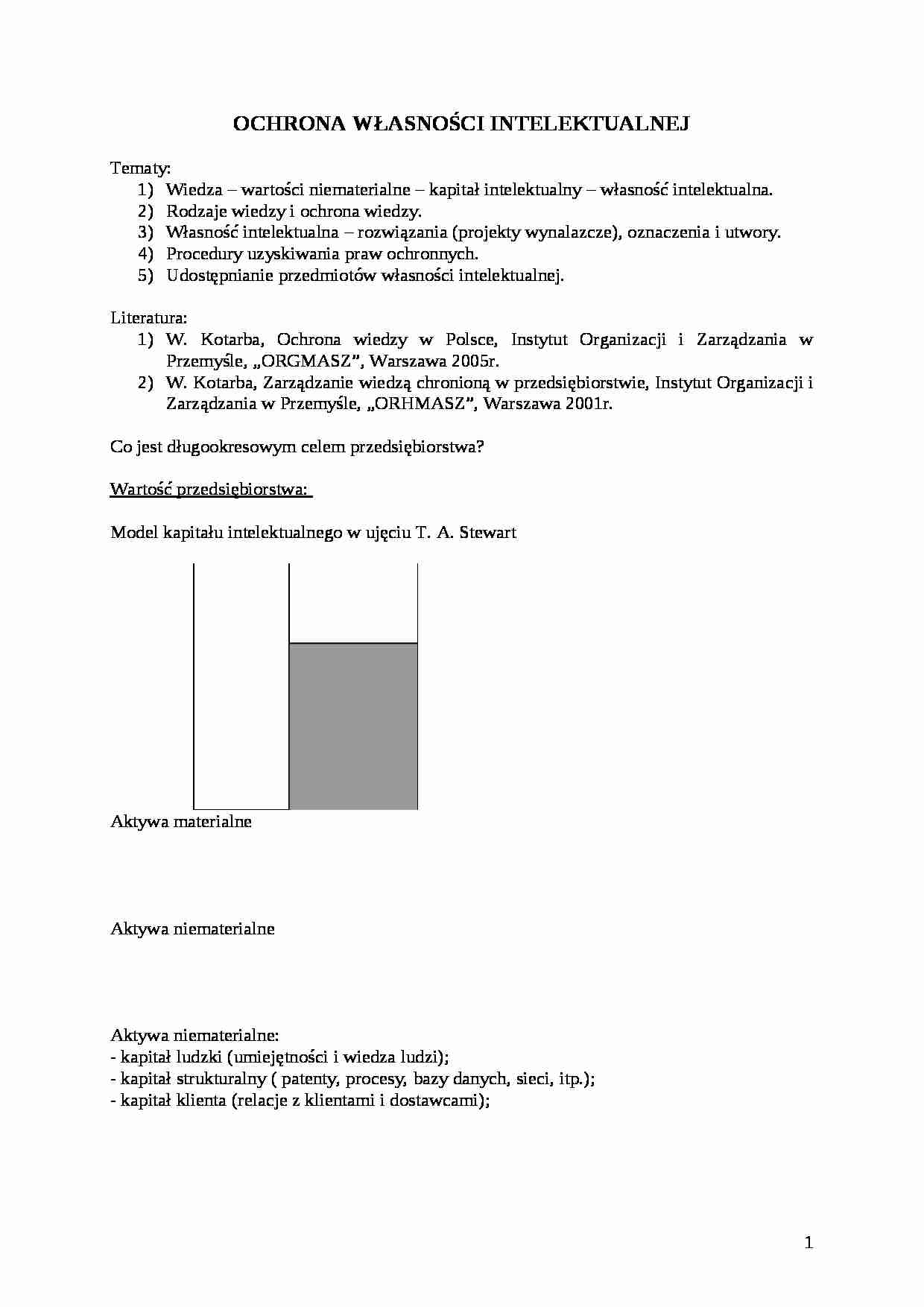 Ochrona własności intelektualnej - Kuzel - Wykłady - strona 1