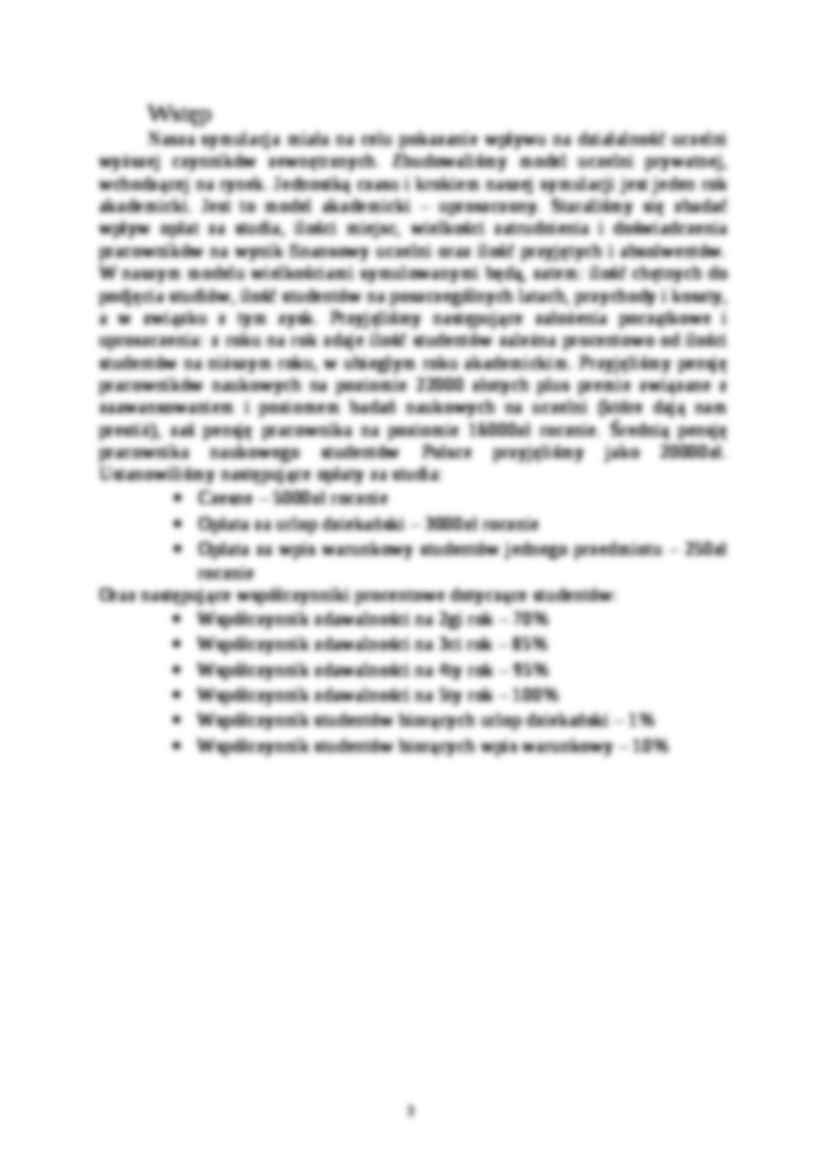 Symulacja pracy uczelni wyższej w programie Vensim PLE - strona 3