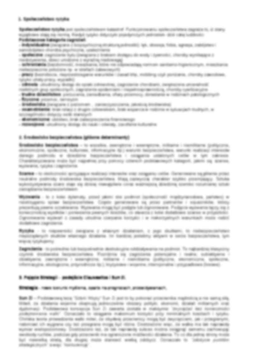 Teoria Bezpieczeństwa - skrypt, egzamin - strona 2
