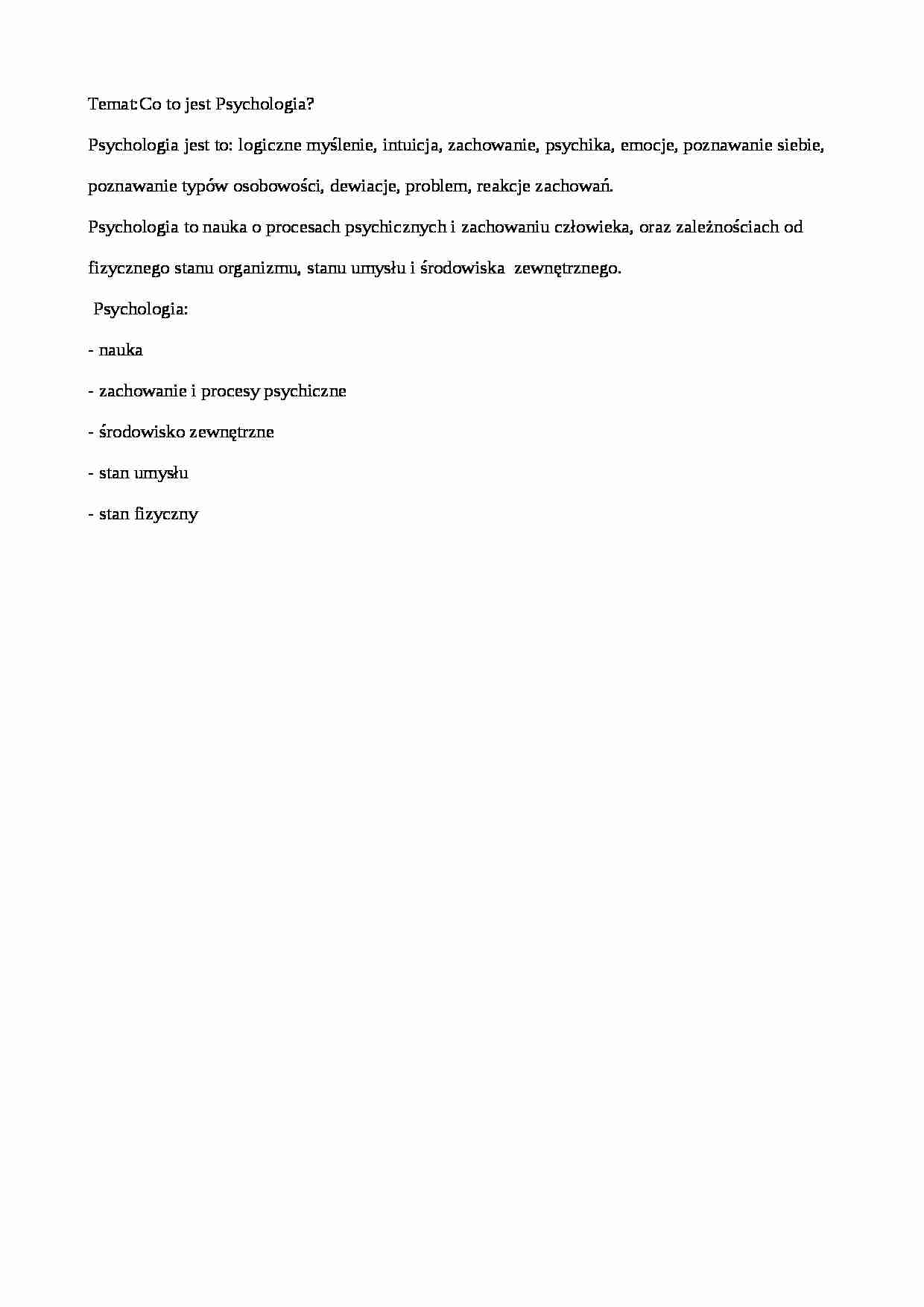 Co to jest Psychologia? - strona 1