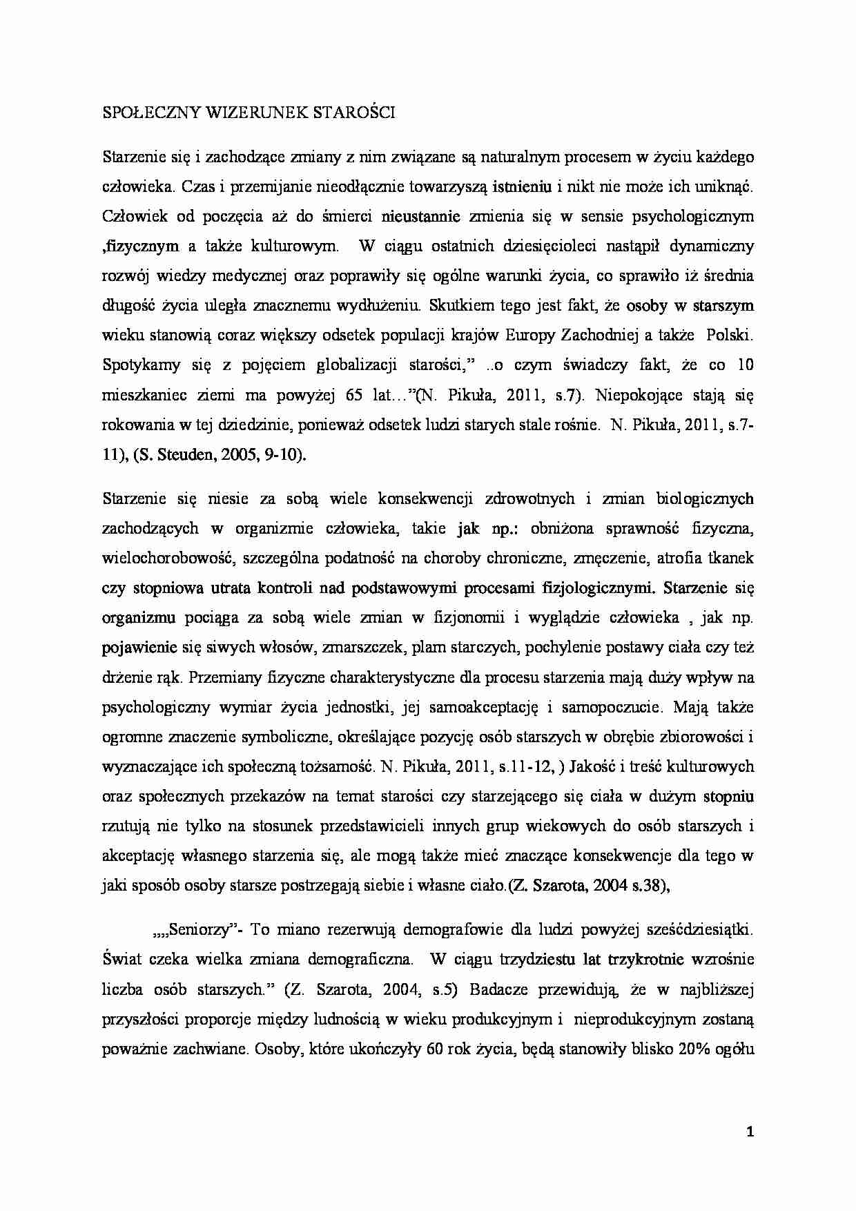 Prezentacja- Społeczny wizerunek starości - strona 1