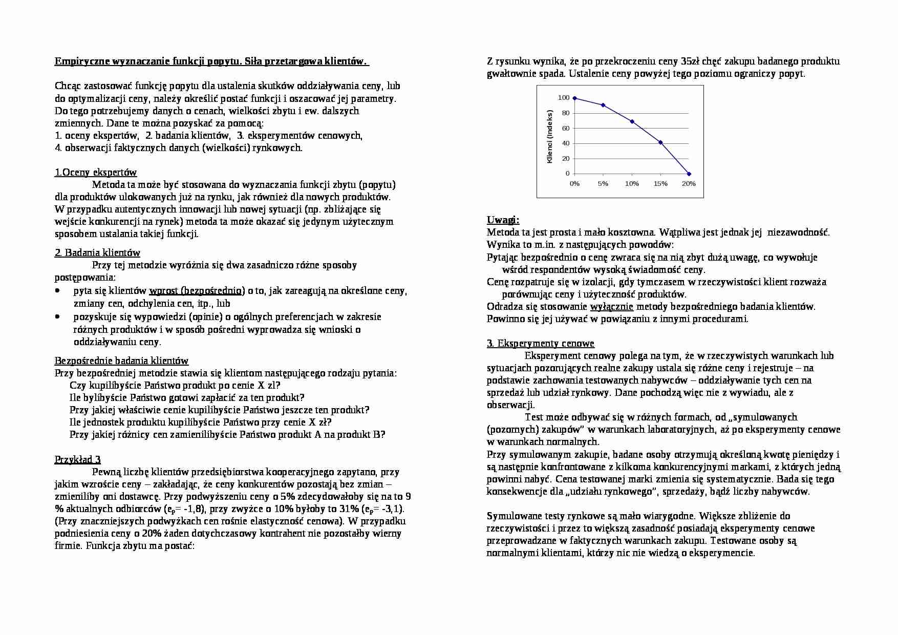 analiza rynku - funkcja popytu - strona 1