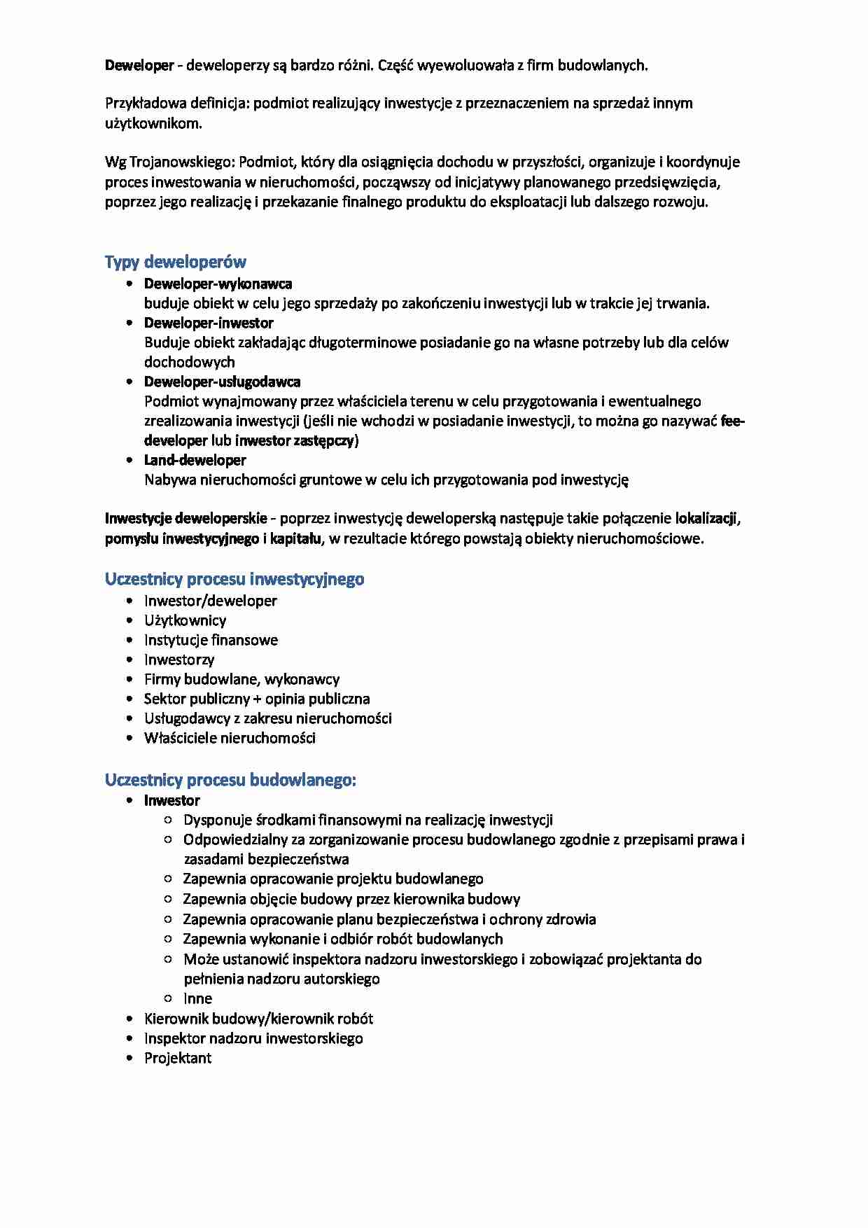 Inwestycje deweloperskie - strona 1