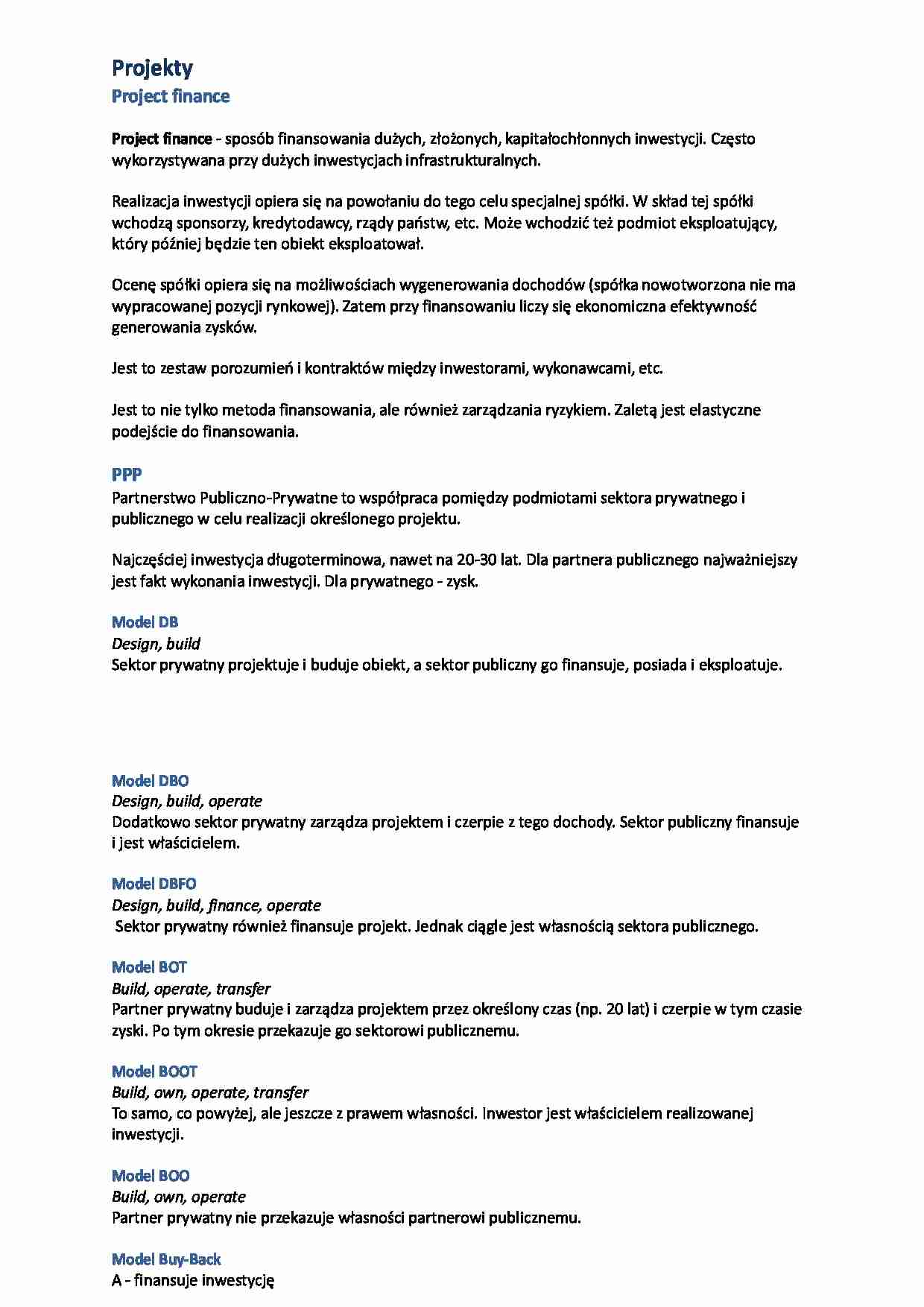 Zarządzanie projektem inwestycyjnym - strona 1