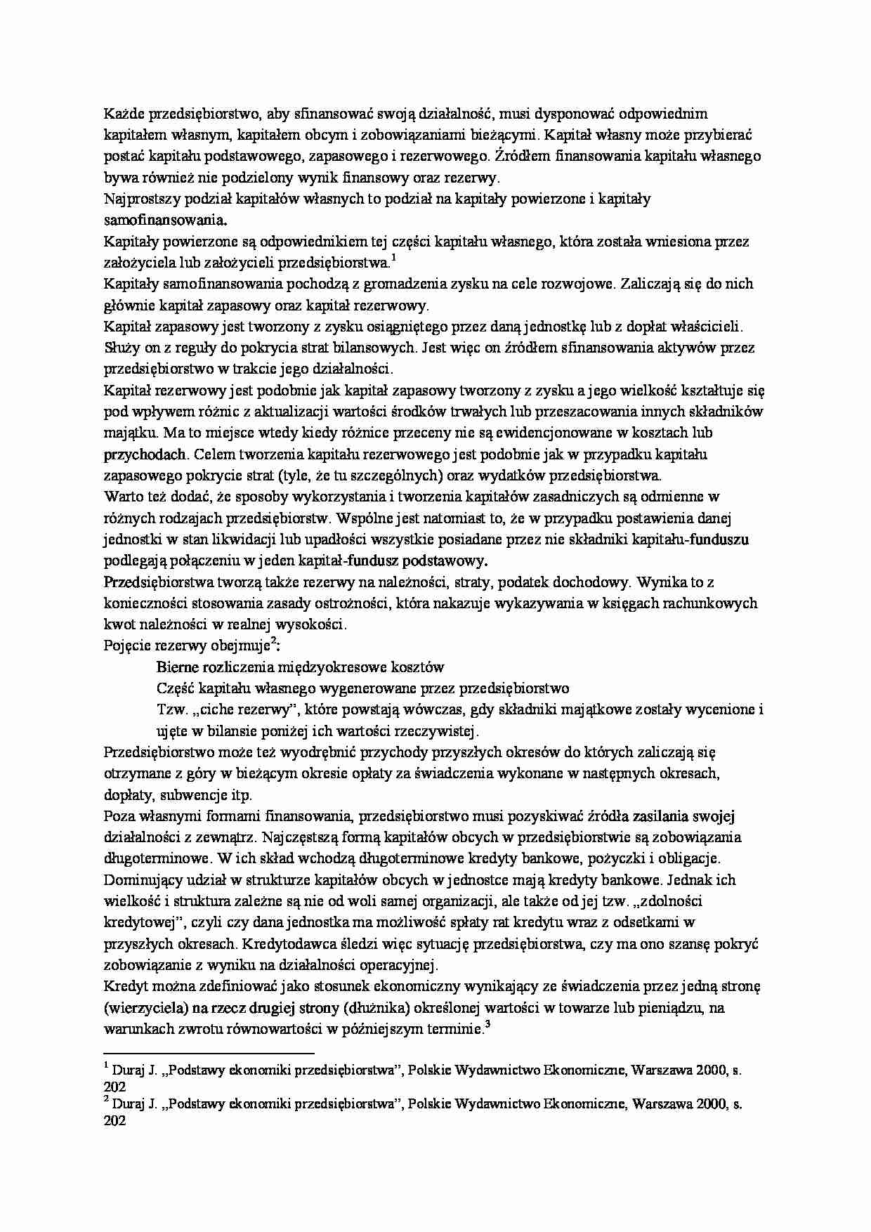 Ekonomika przedsiębiorstw - referat. - strona 1