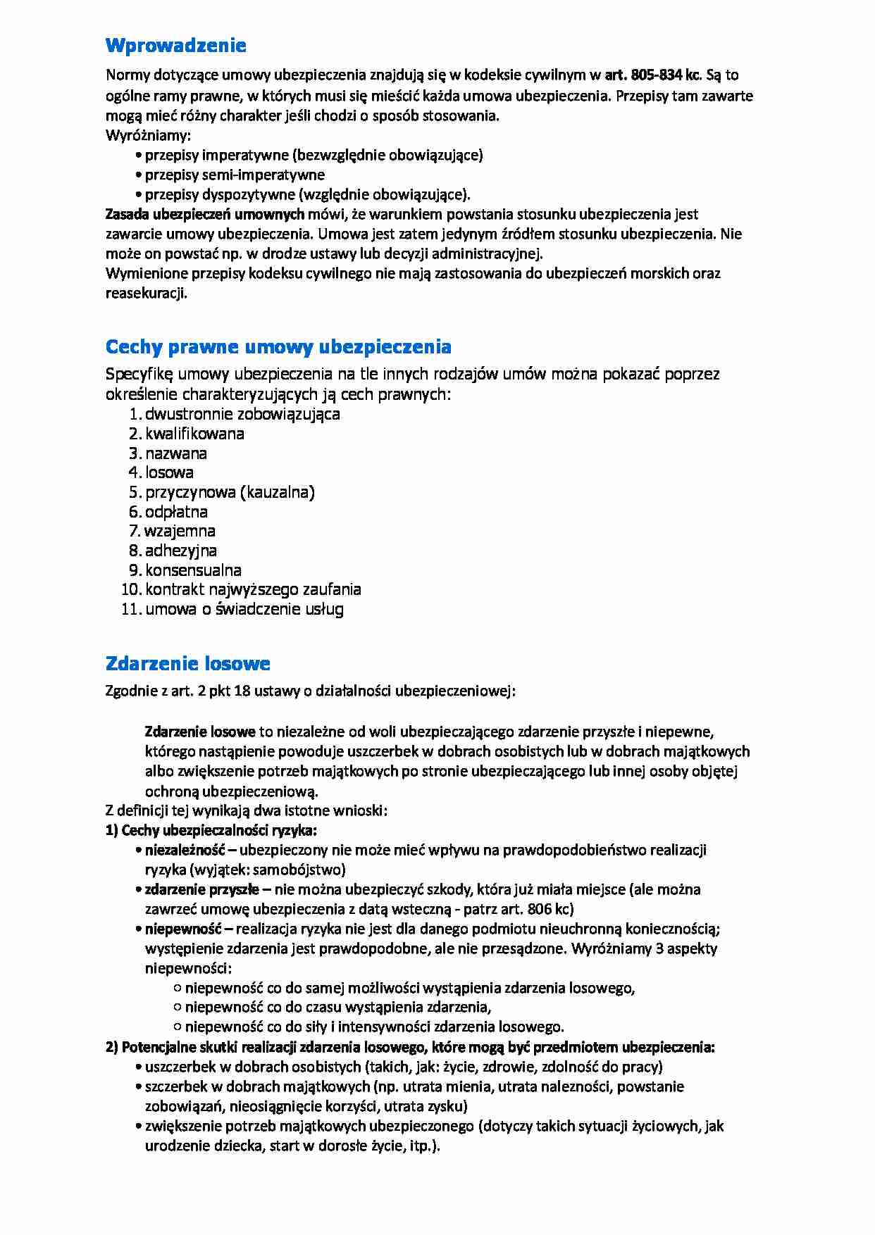 Umowy ubezpieczenia (e-learning). - strona 1