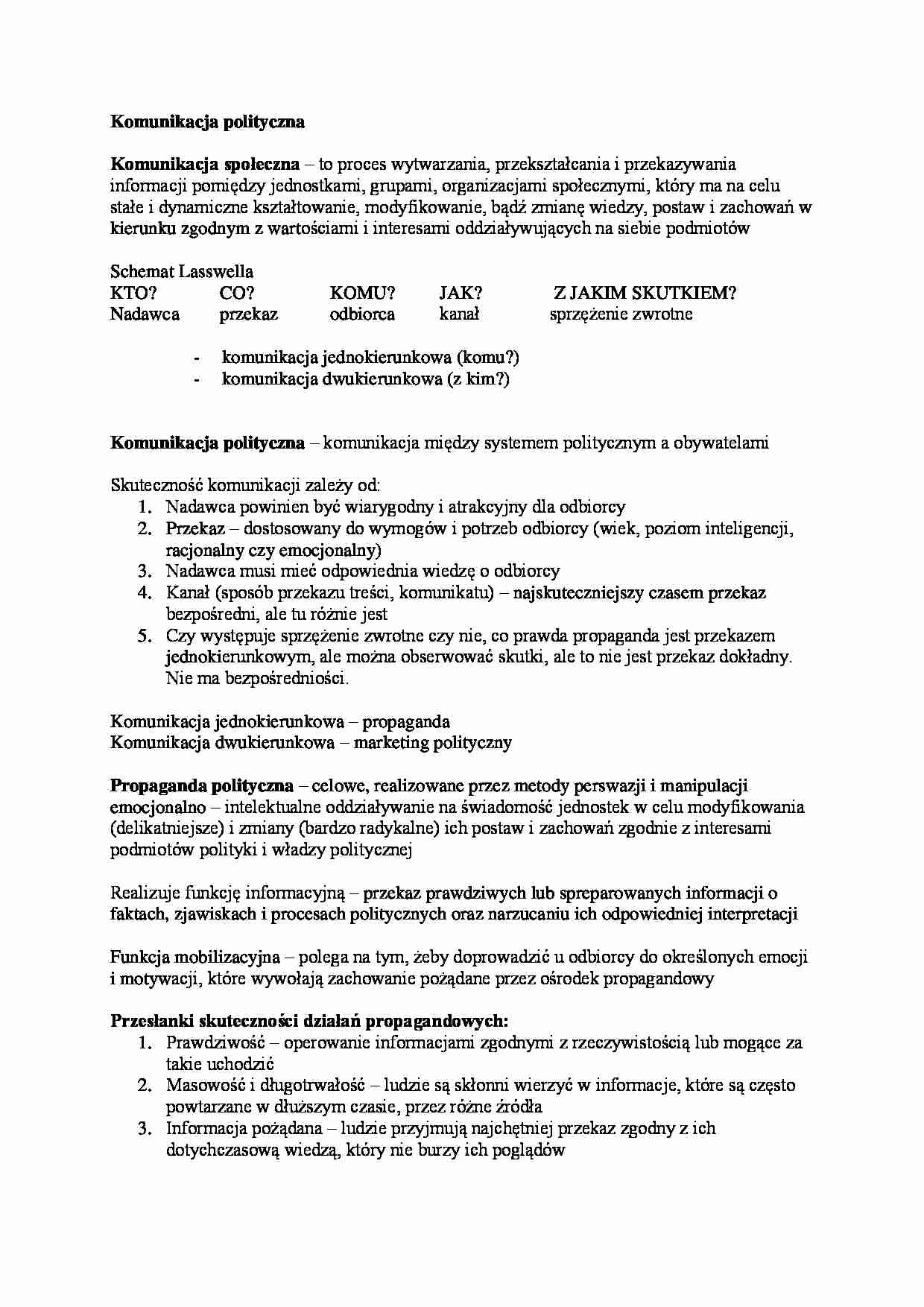 Komunikacja polityczna - strona 1
