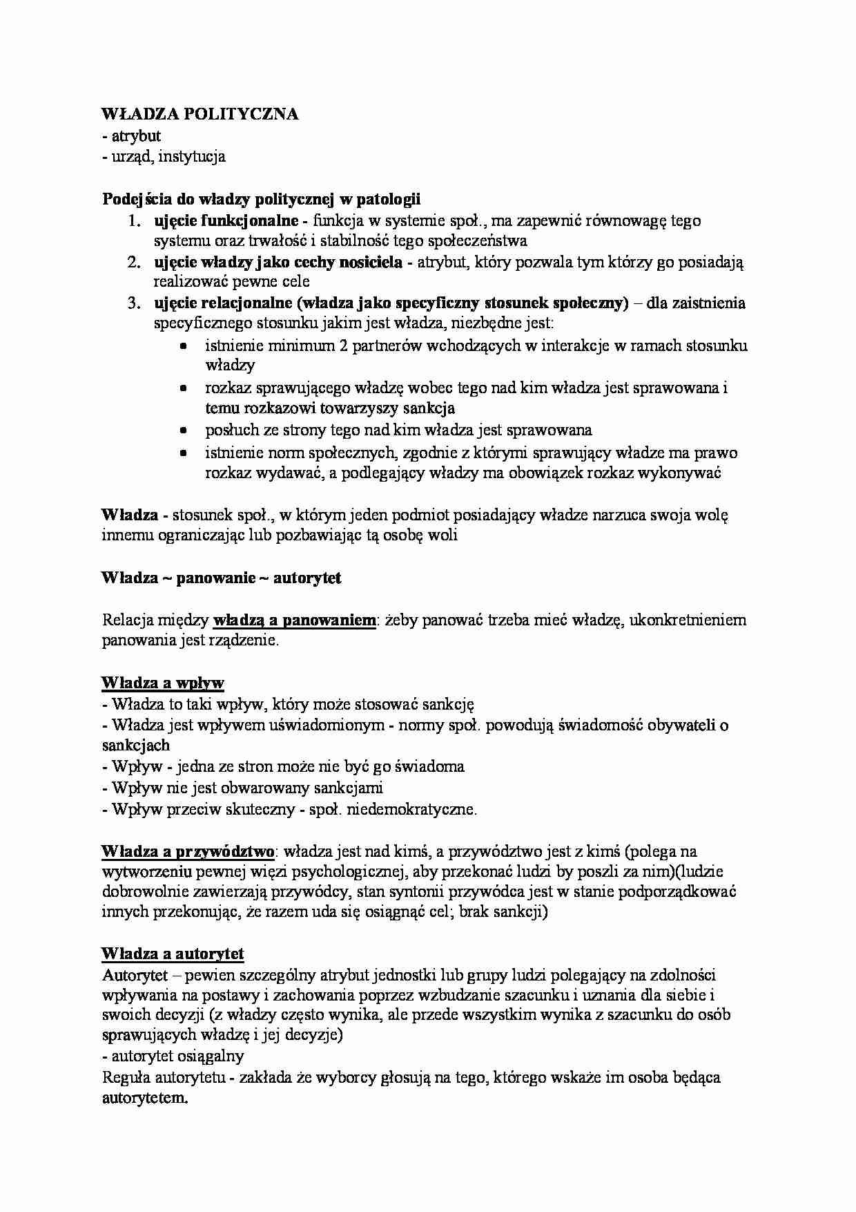 Władza polityczna - strona 1