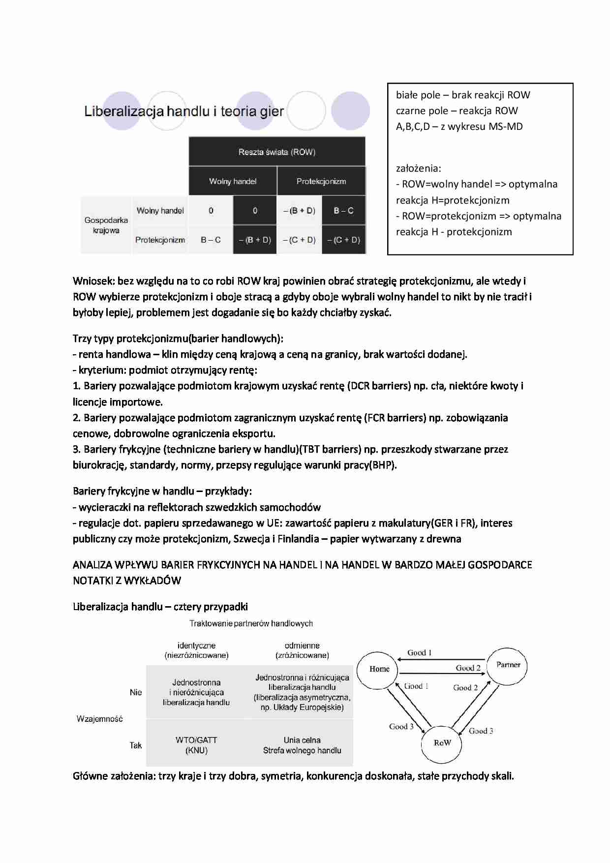 Liberalicja handlu i teoria gier - strona 1