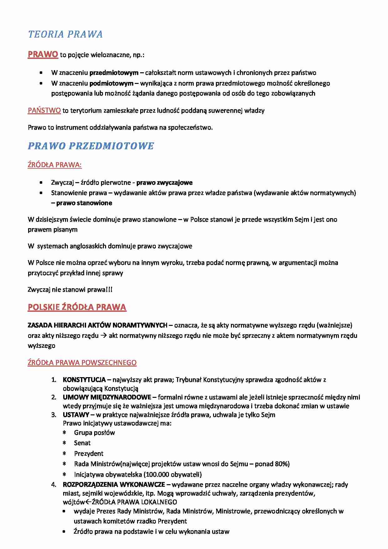 Teoria prawa - strona 1