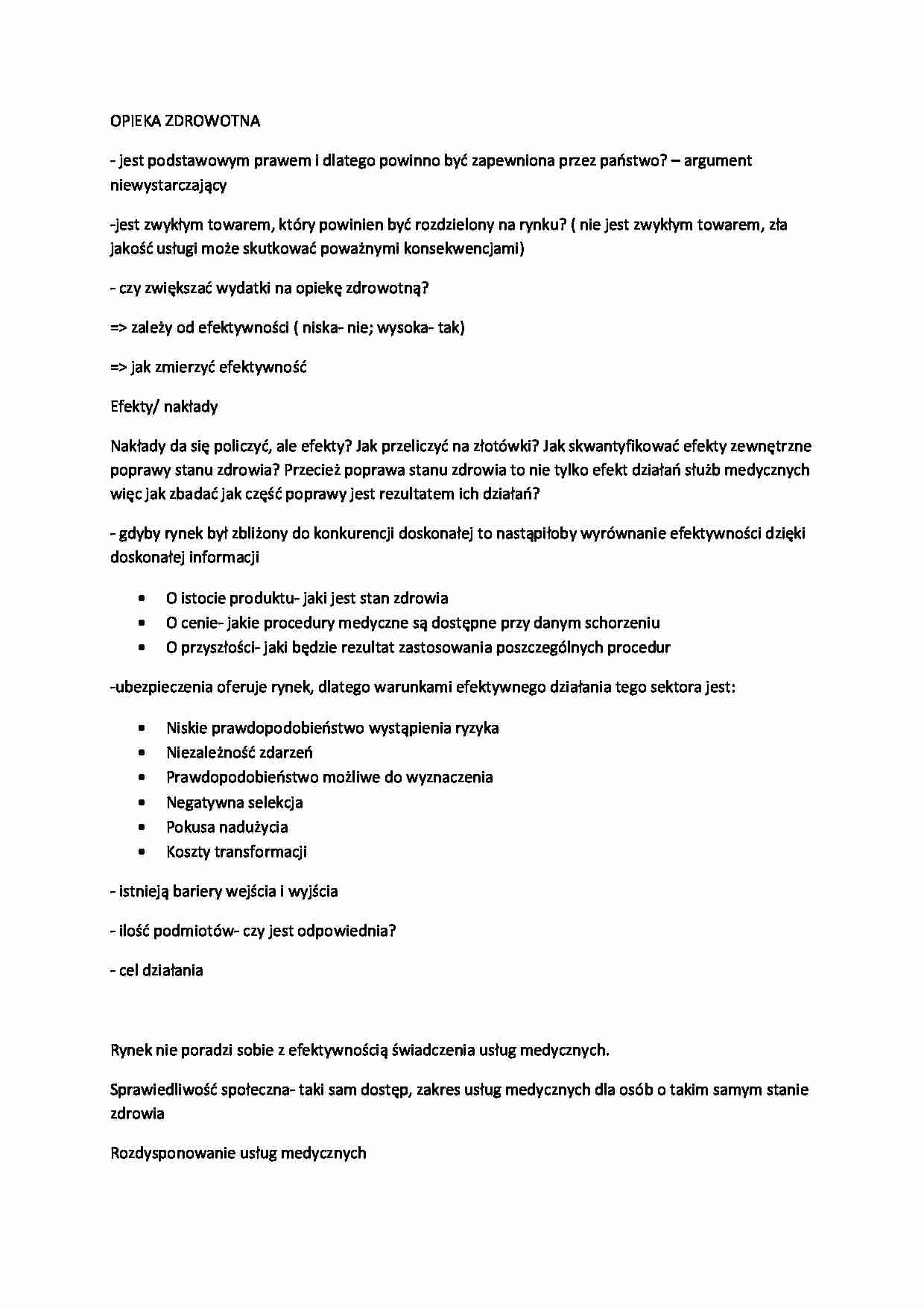 Opieka zdrowotna i edukacja - strona 1