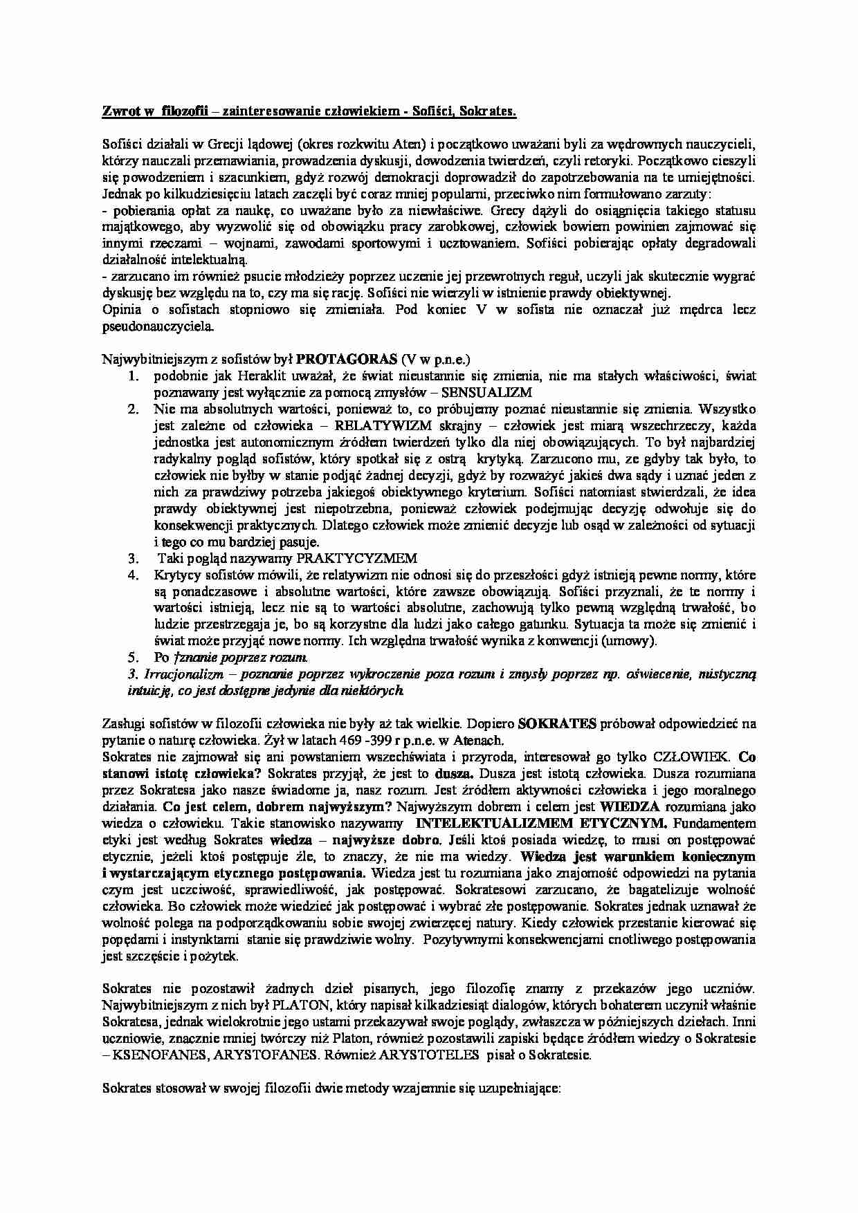 Sofiści, Sokrates - strona 1