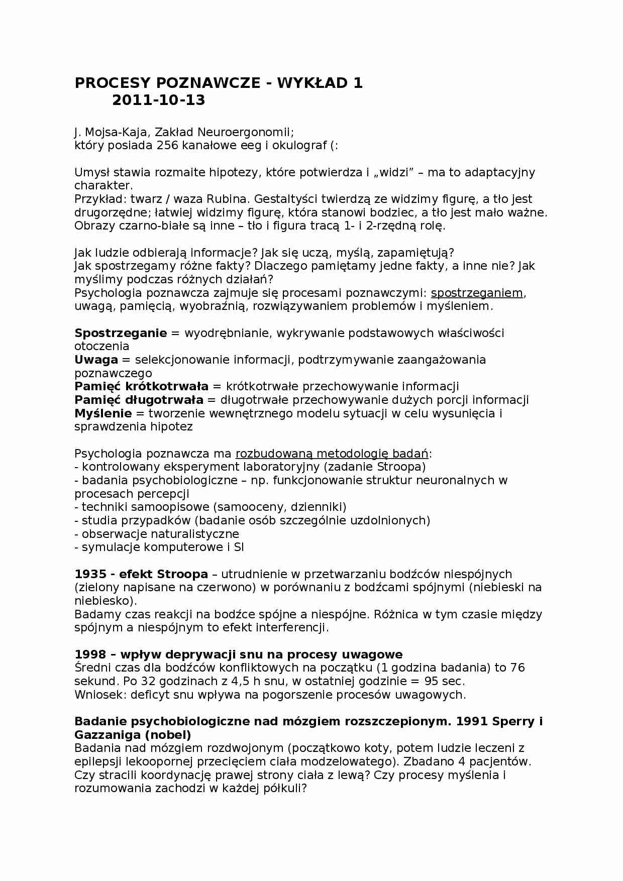 Notatki wykładów 2011 - strona 1