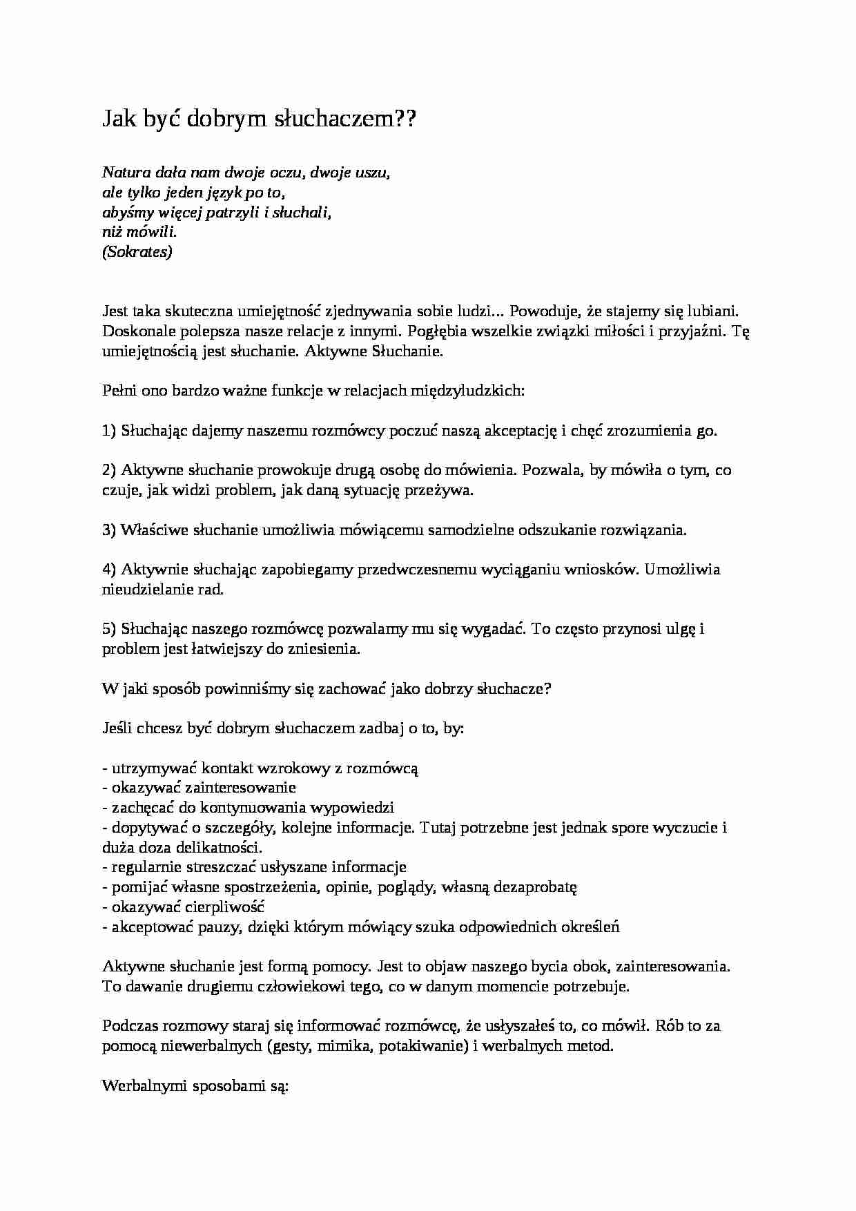 Aktywne sluchanie - strona 1