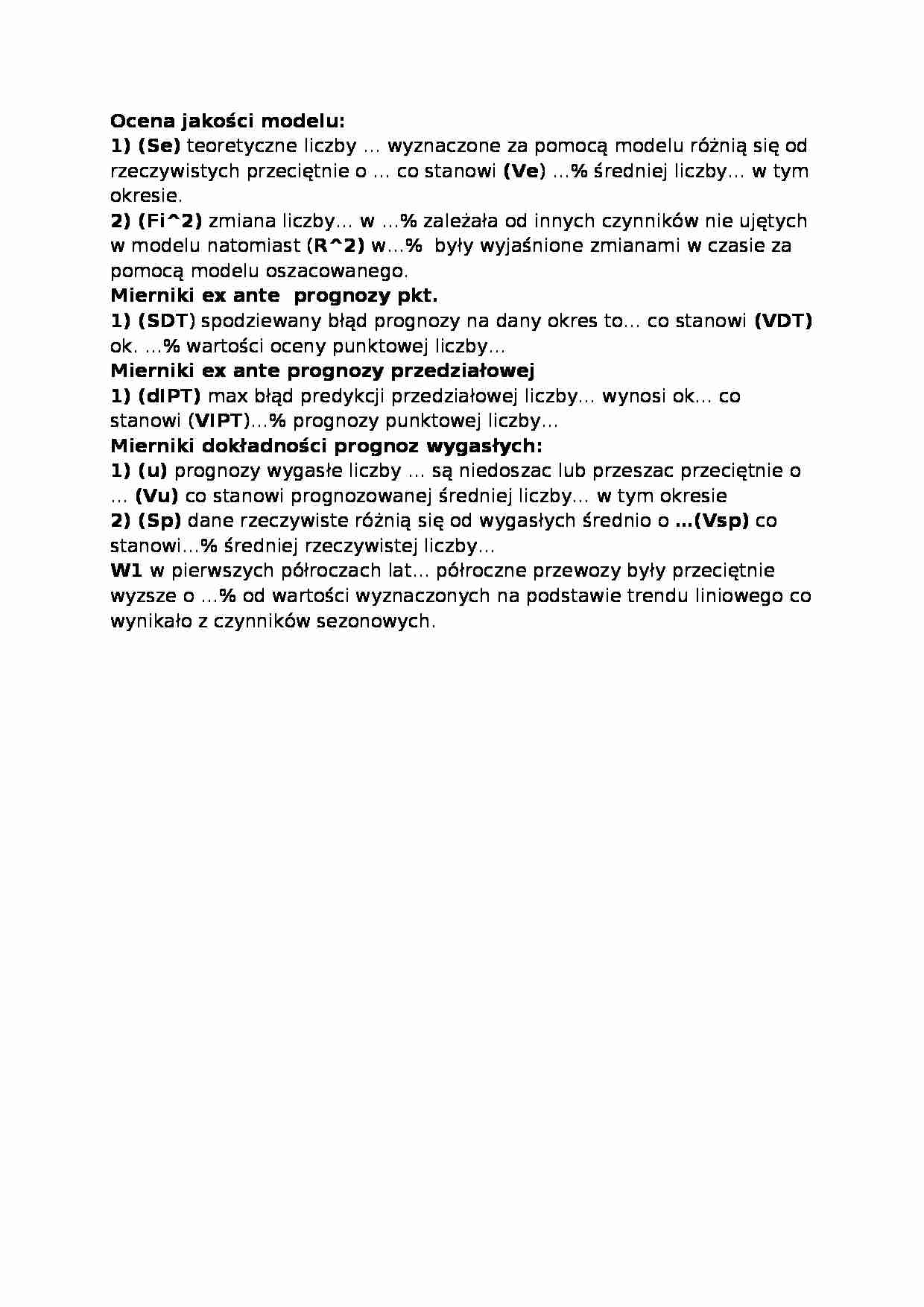 odpowiedzi - Jakość modelu - strona 1