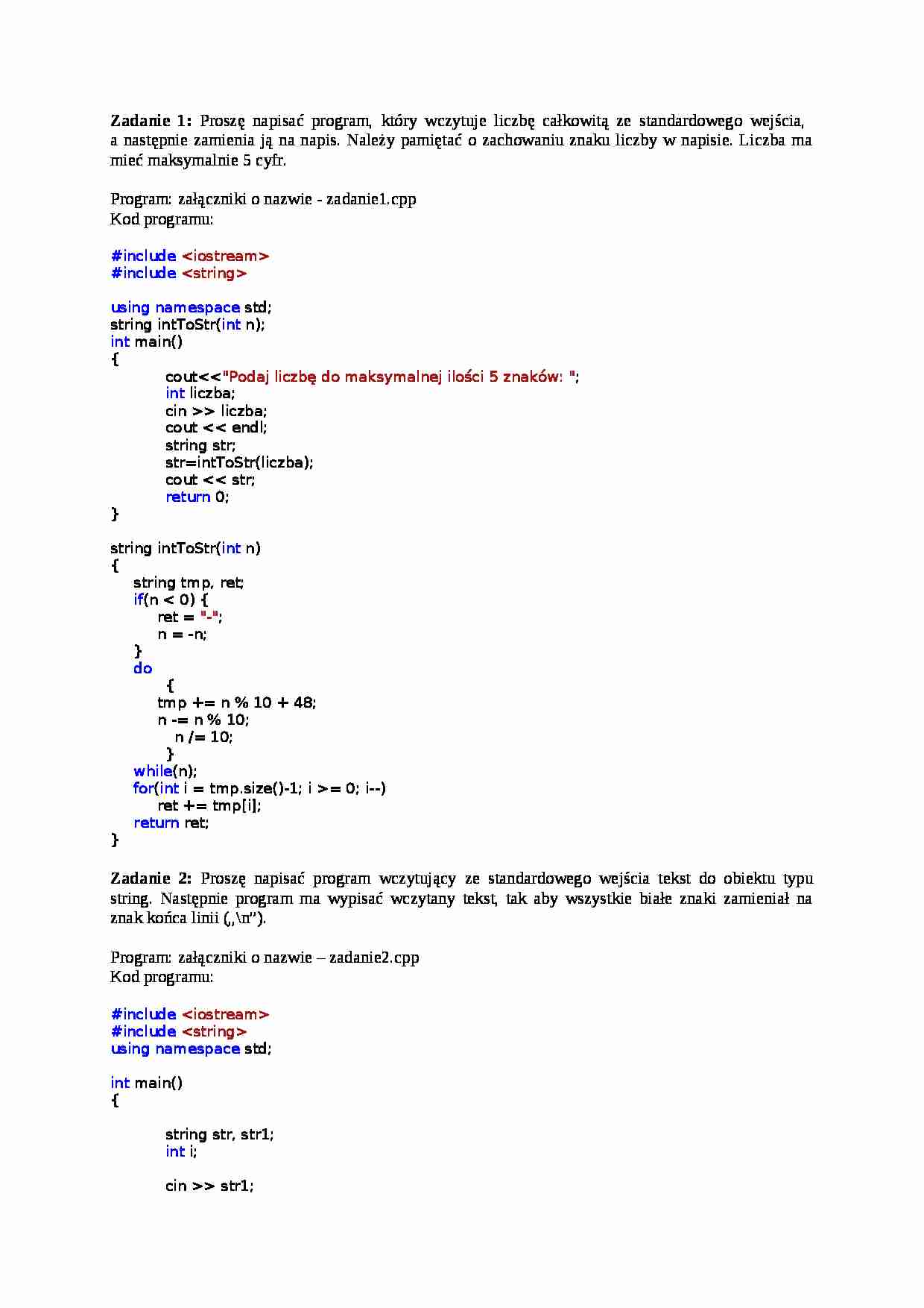 Wprodzadzenie do programowania- zadania1 - strona 1
