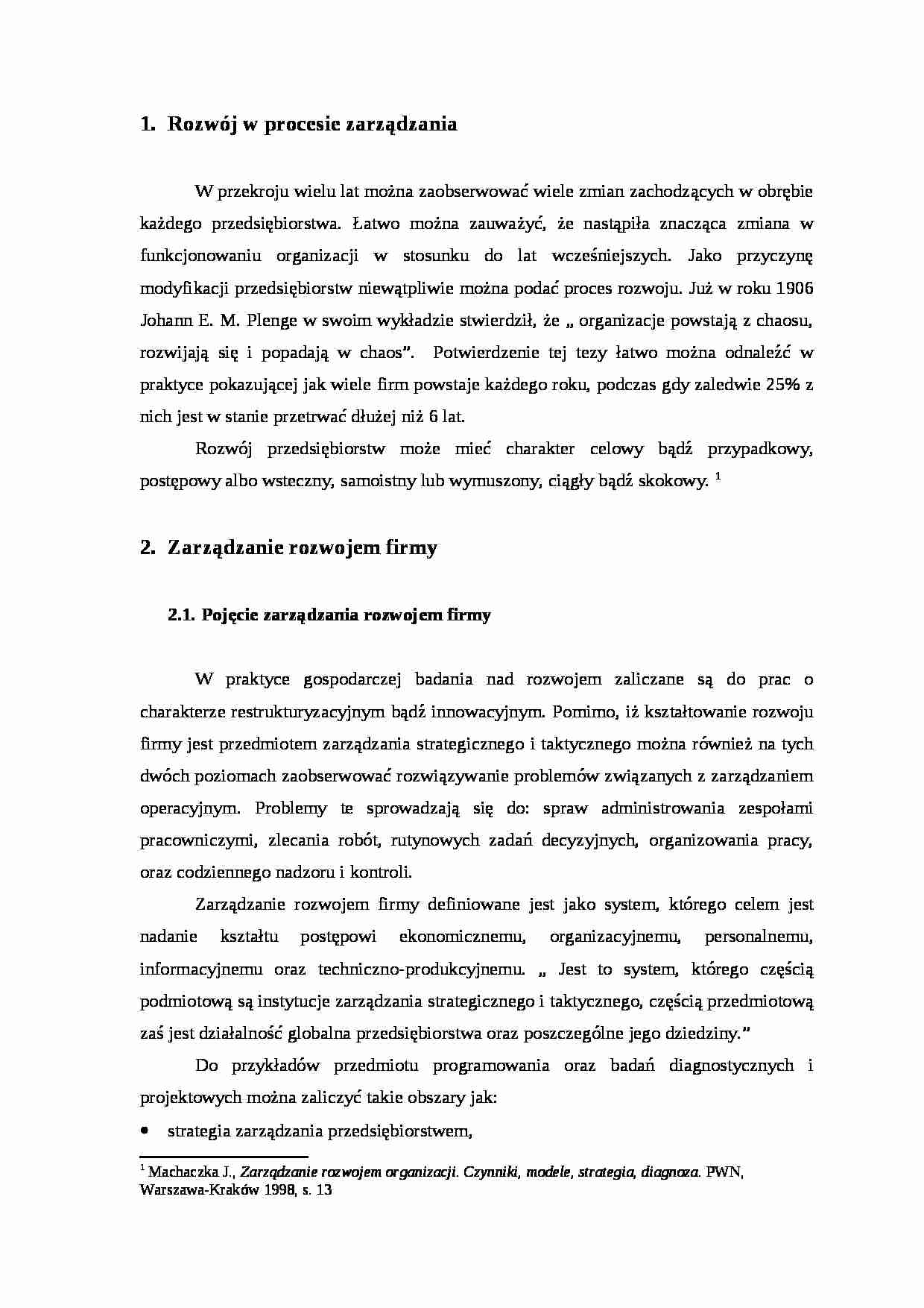 Zarządzanie rozwojem - strona 1