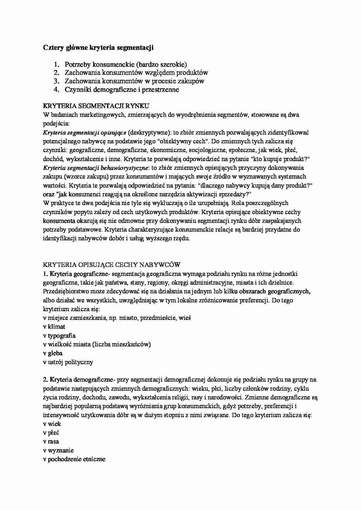 segmentacja rynku- najważniejsze zagadnienia - strona 1