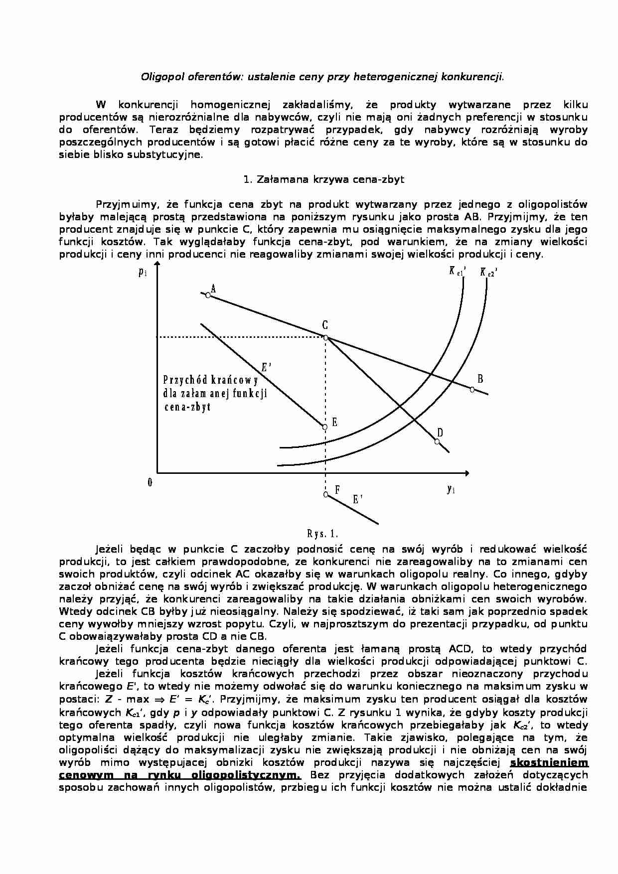 Oligopol - Heterogeniczna konkurencja - strona 1