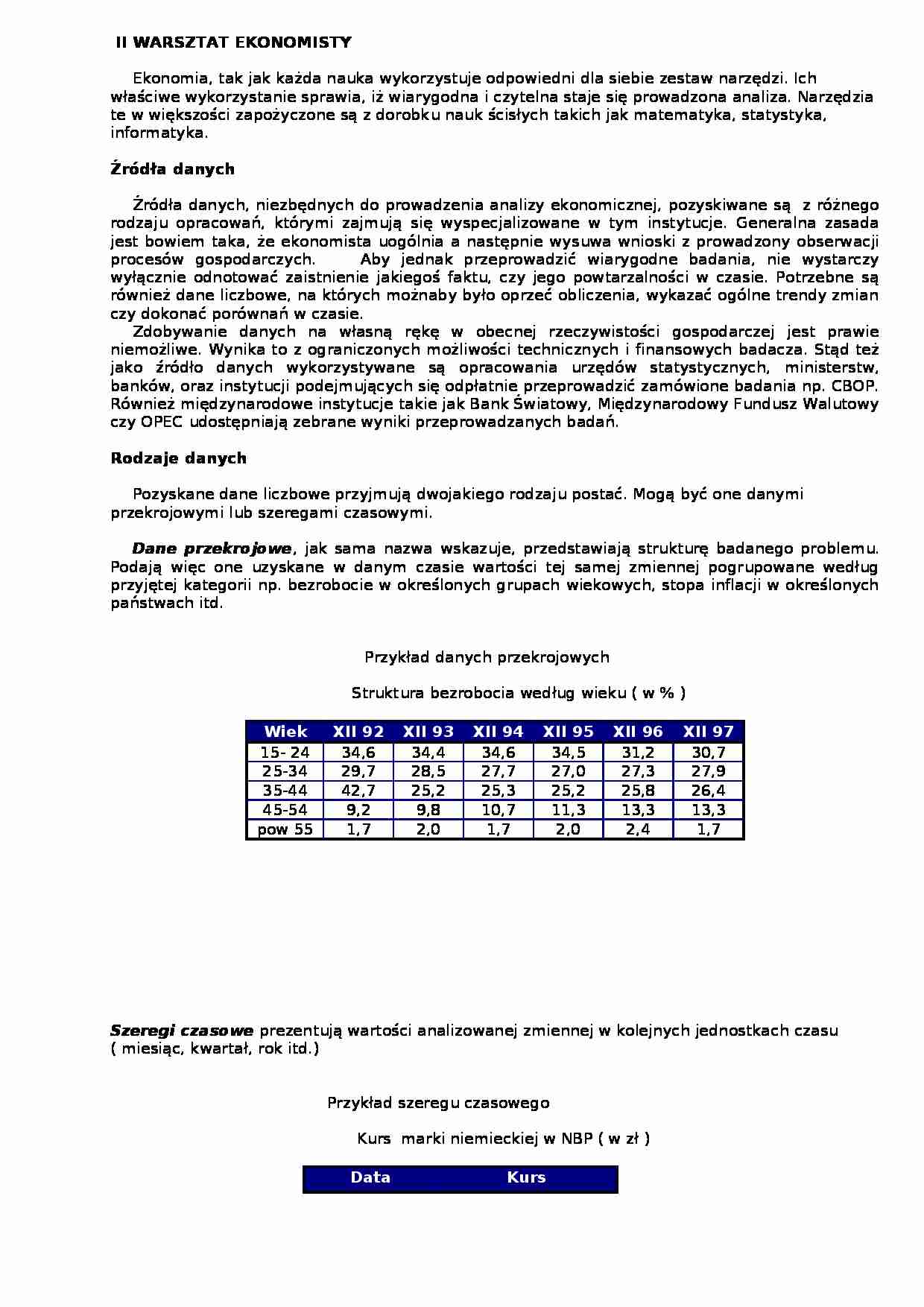 Podstawy mikroekonomii - Źródła danych - strona 1