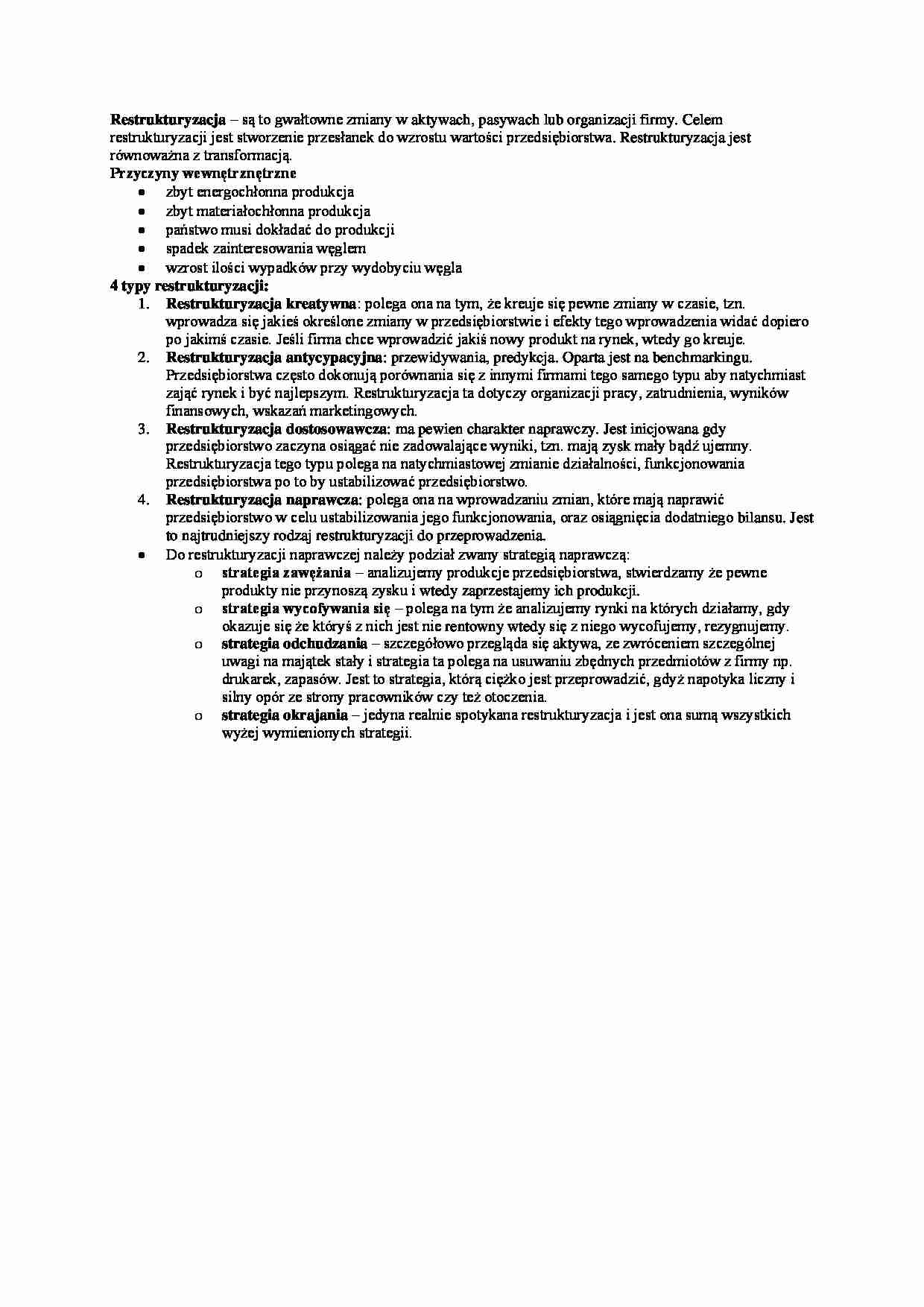 Restrukturyzacja - strona 1