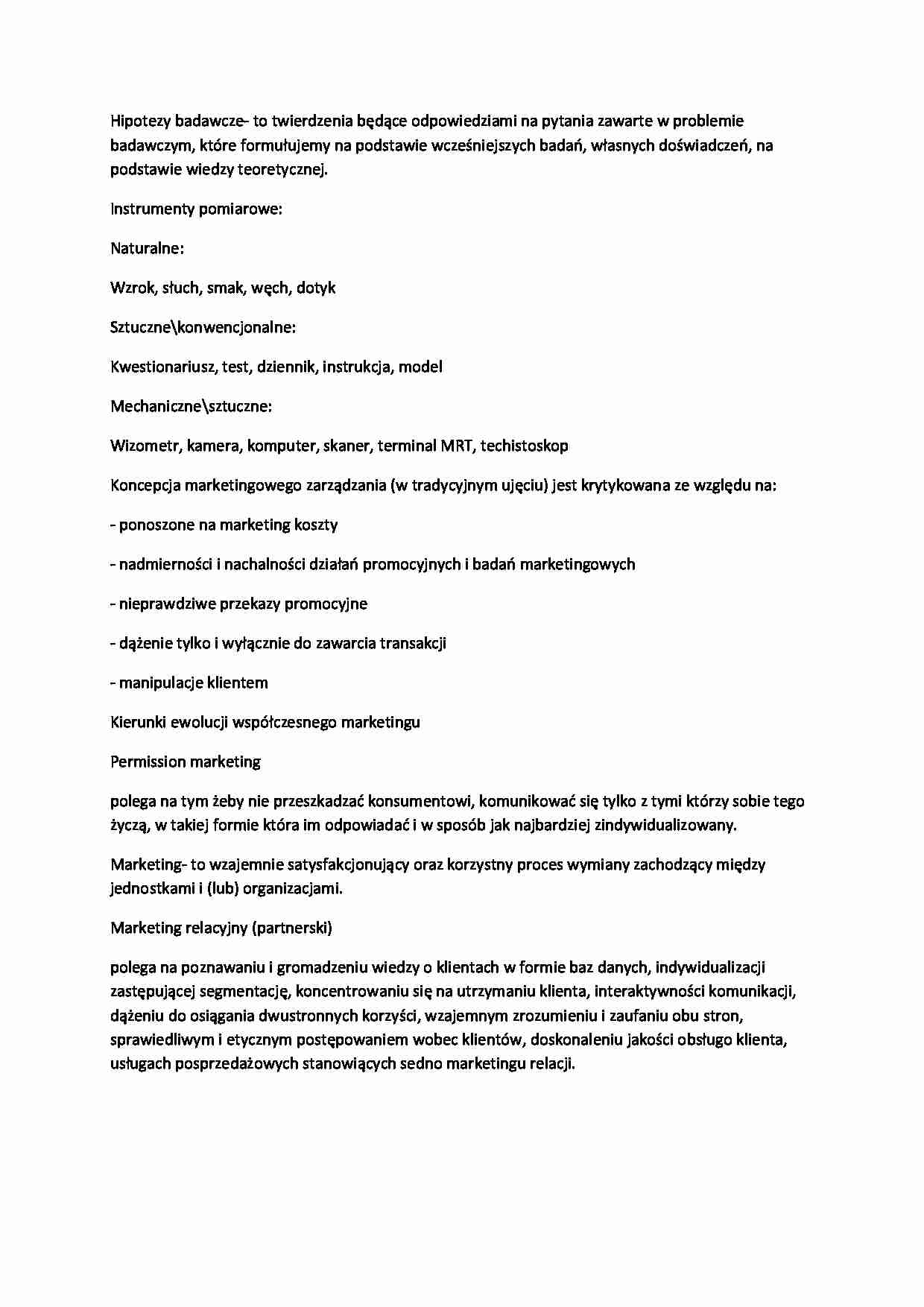 Badania marketingowe wykład- hipotezy - strona 1