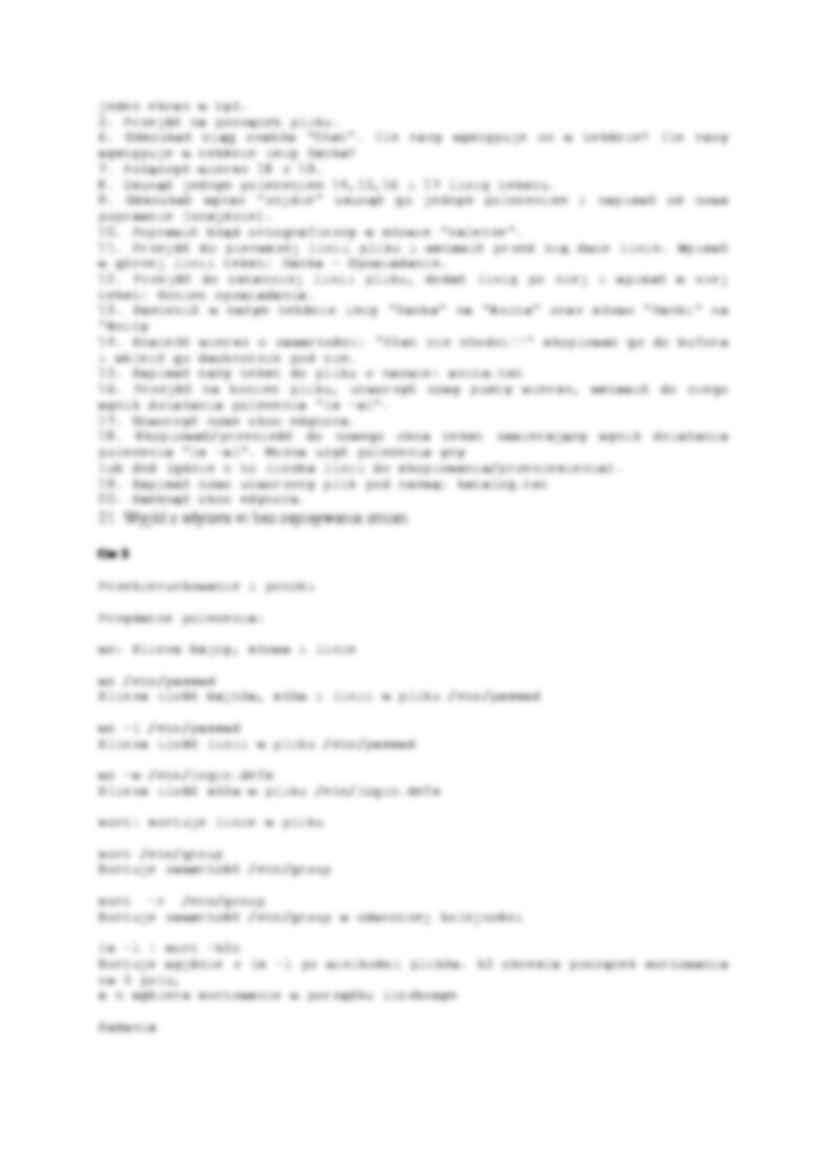 system operacyjny Linux ćwiczenia +rozwiazania - strona 2