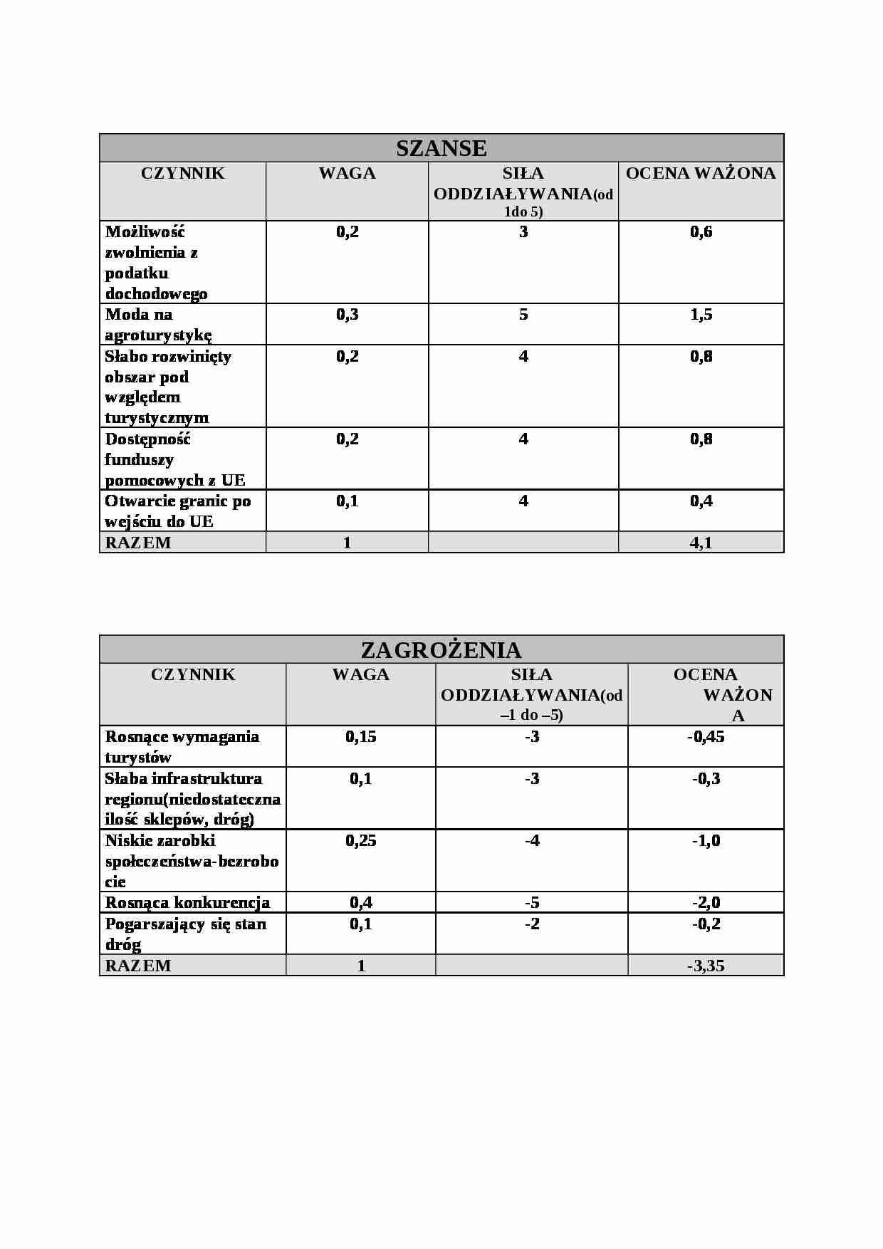 Analiza Swot - Rynek turystyczny - strona 1