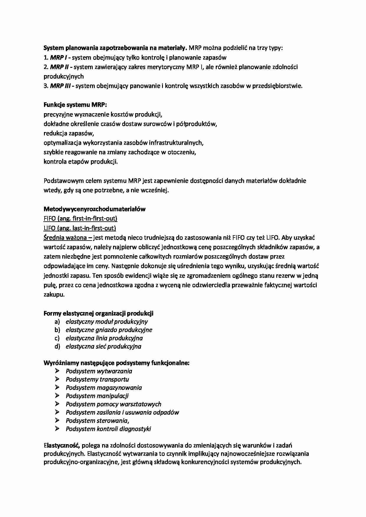 Planowanie i elastyczne zarządzanie produkcją - strona 1