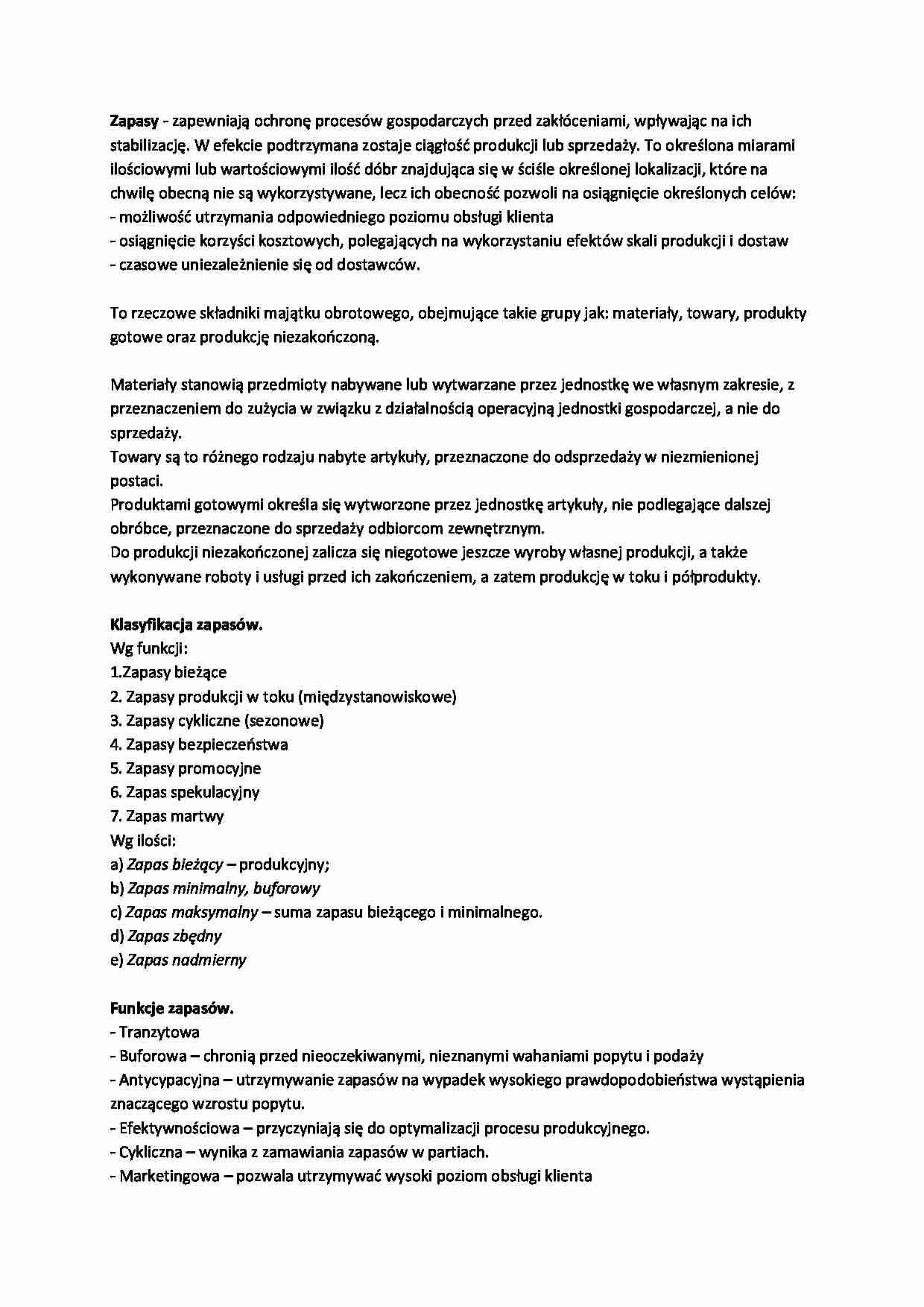 Zarządzanie zapasami - strona 1