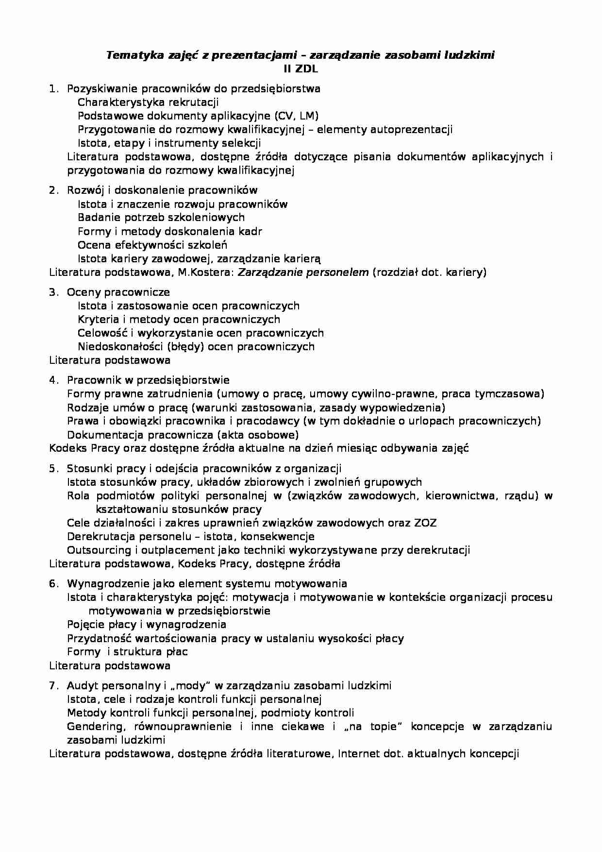 tematy do zajęć z prezentacjami - strona 1