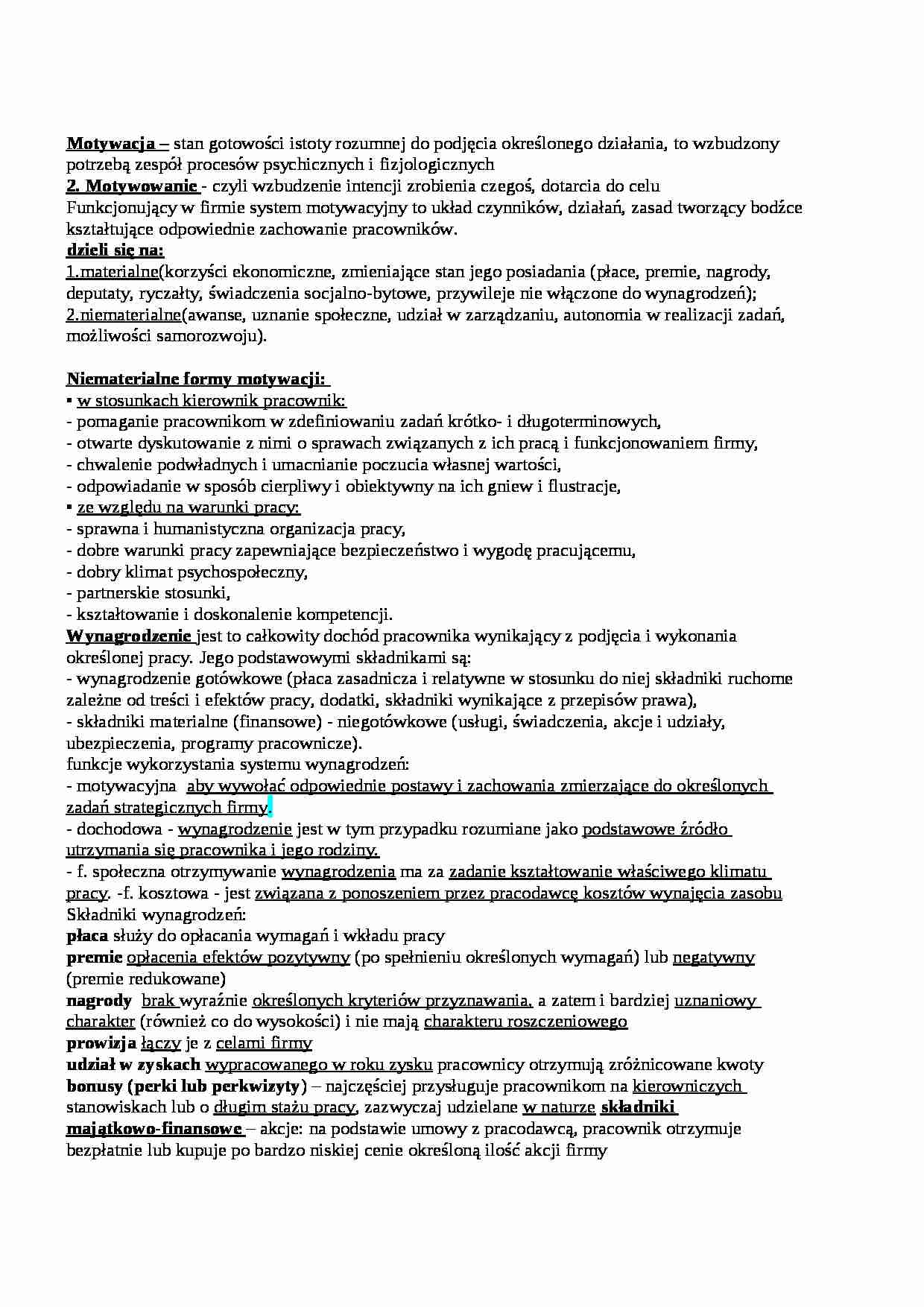 Zarządzanie zasobami ludzkimi zagadnienia - strona 1