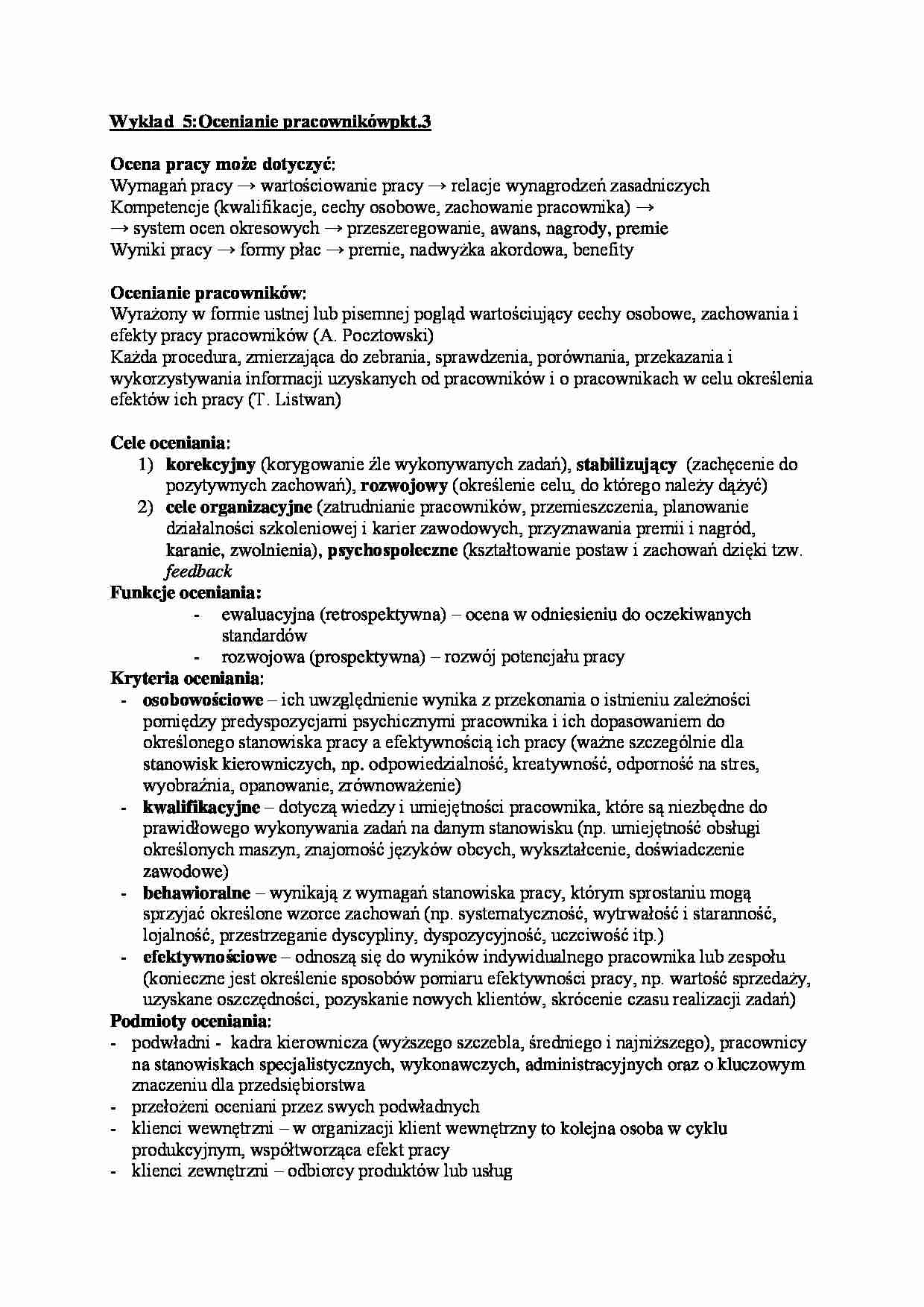 Ocenianie pracowników - wykład - strona 1