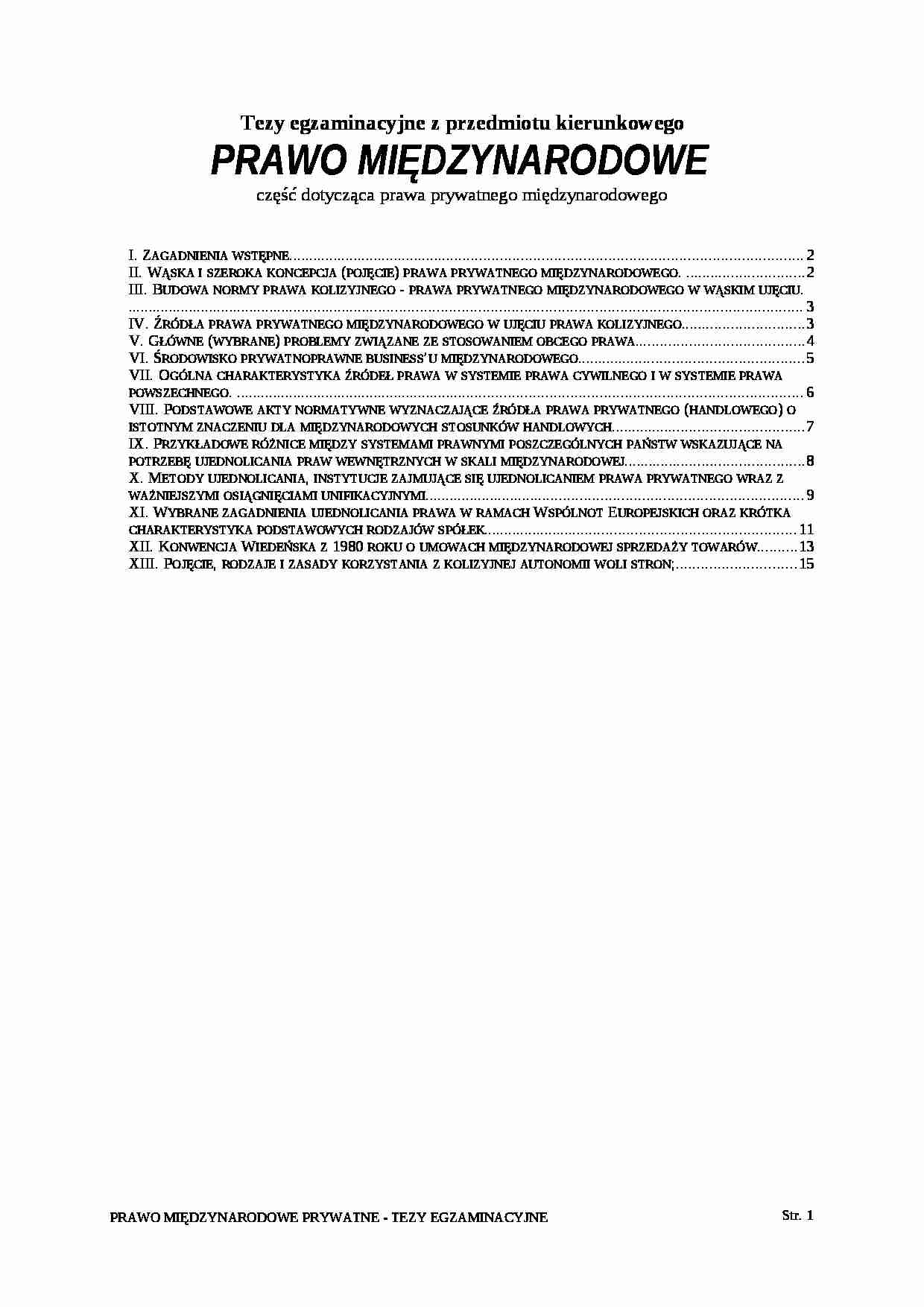 Prawo Międzynarodowe Prywatne - strona 1