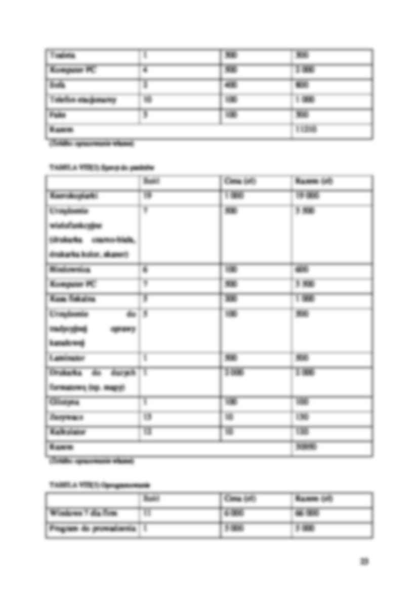 Biznes plan - plan finansowy - strona 2