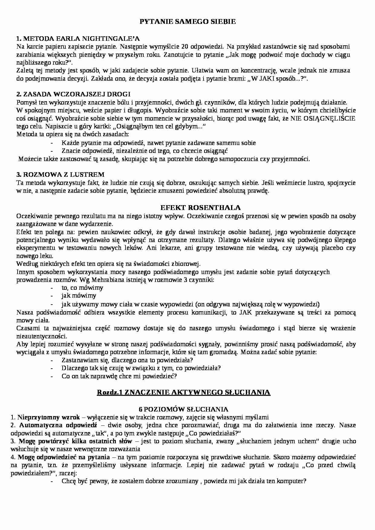 autokontrola, samoocena, umiejętność słuchania - strona 1