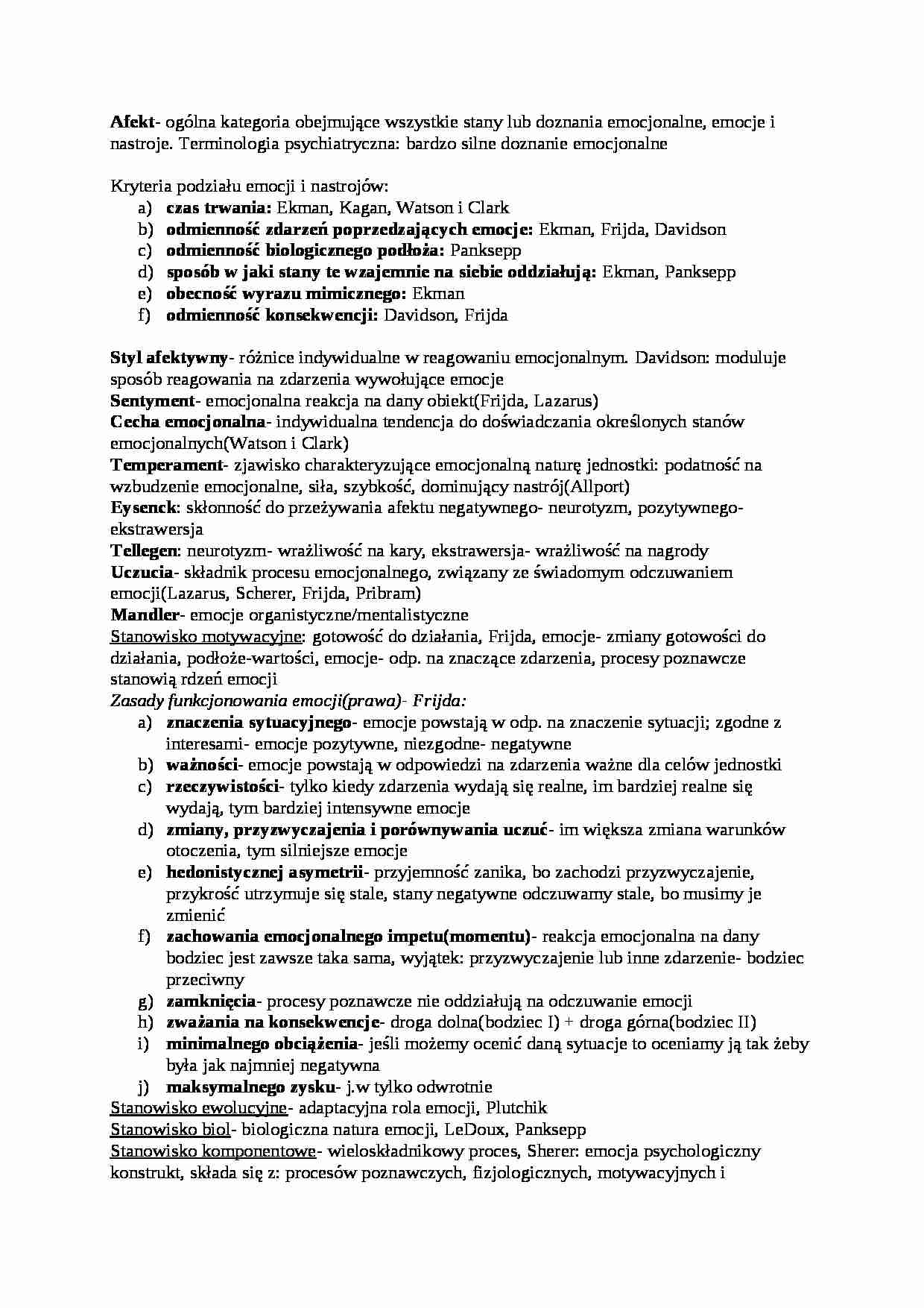 Emocje i motywacja najważniejsze pojęcia - strona 1