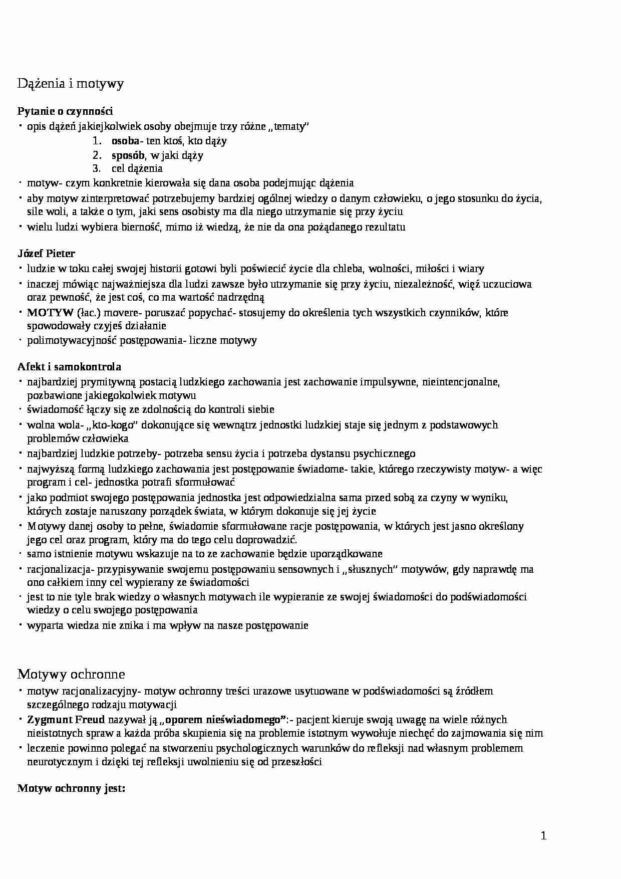 Dążenia i motywy - strona 1