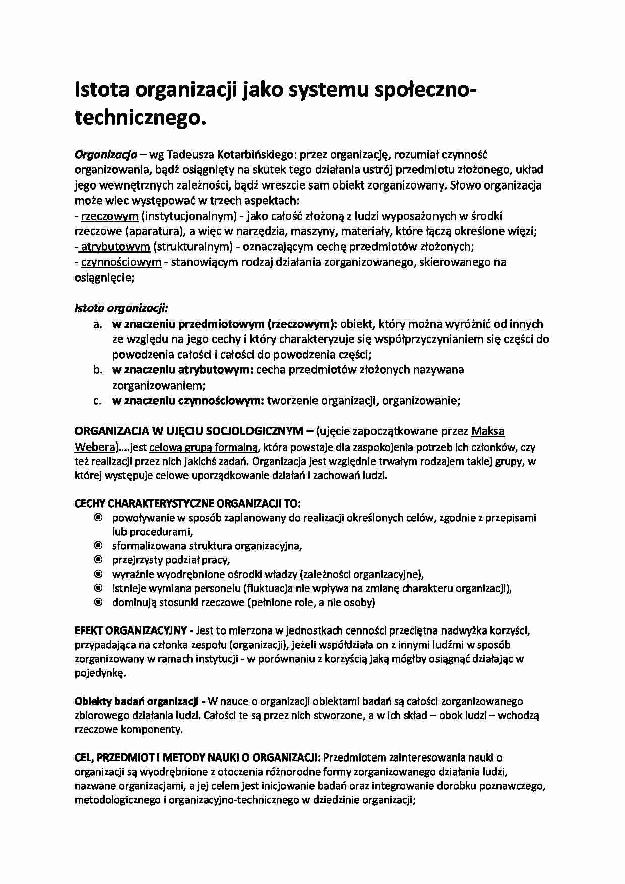 Organizacja jako system społeczno-techniczny - strona 1