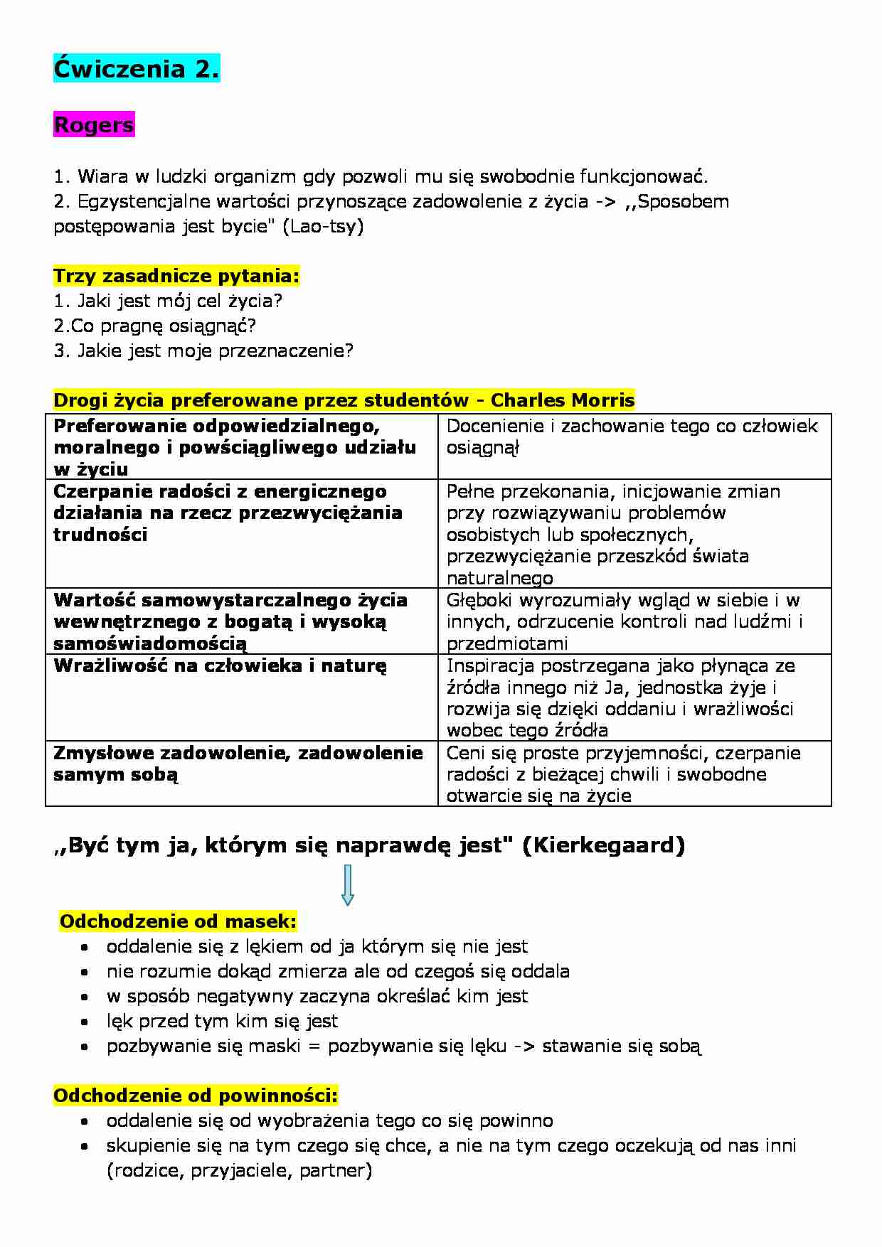 Psychologia Ja i tożsamości - ćwiczenia - strona 1