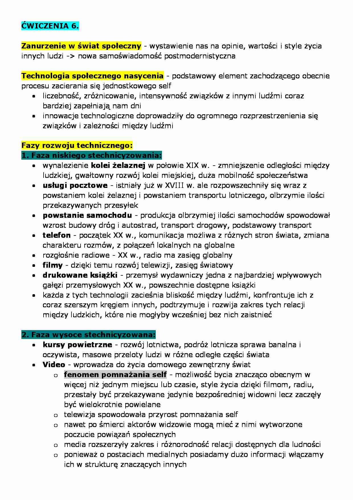 Technologia społecznego nasycenia, fazy rozwoju technicznego - strona 1