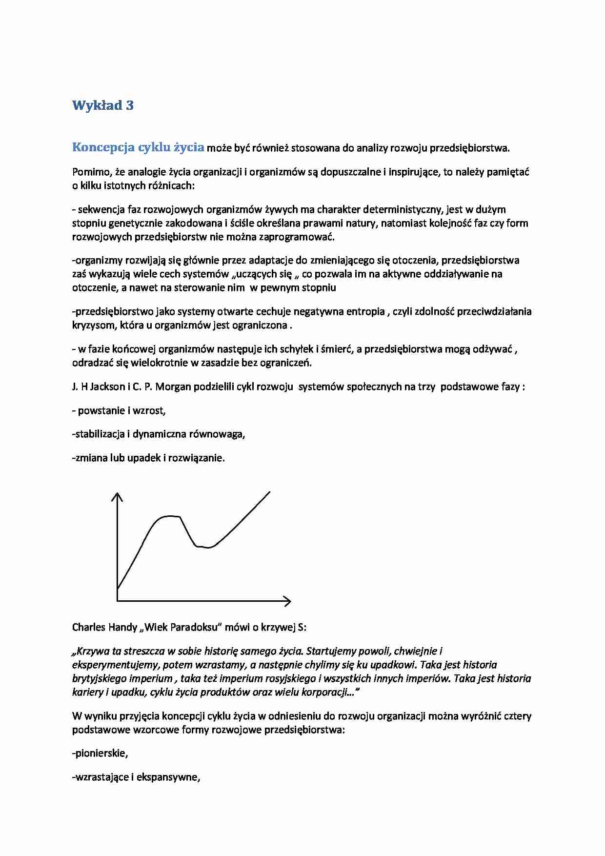 Koncepcja cyku życia- Wykład 3 - strona 1
