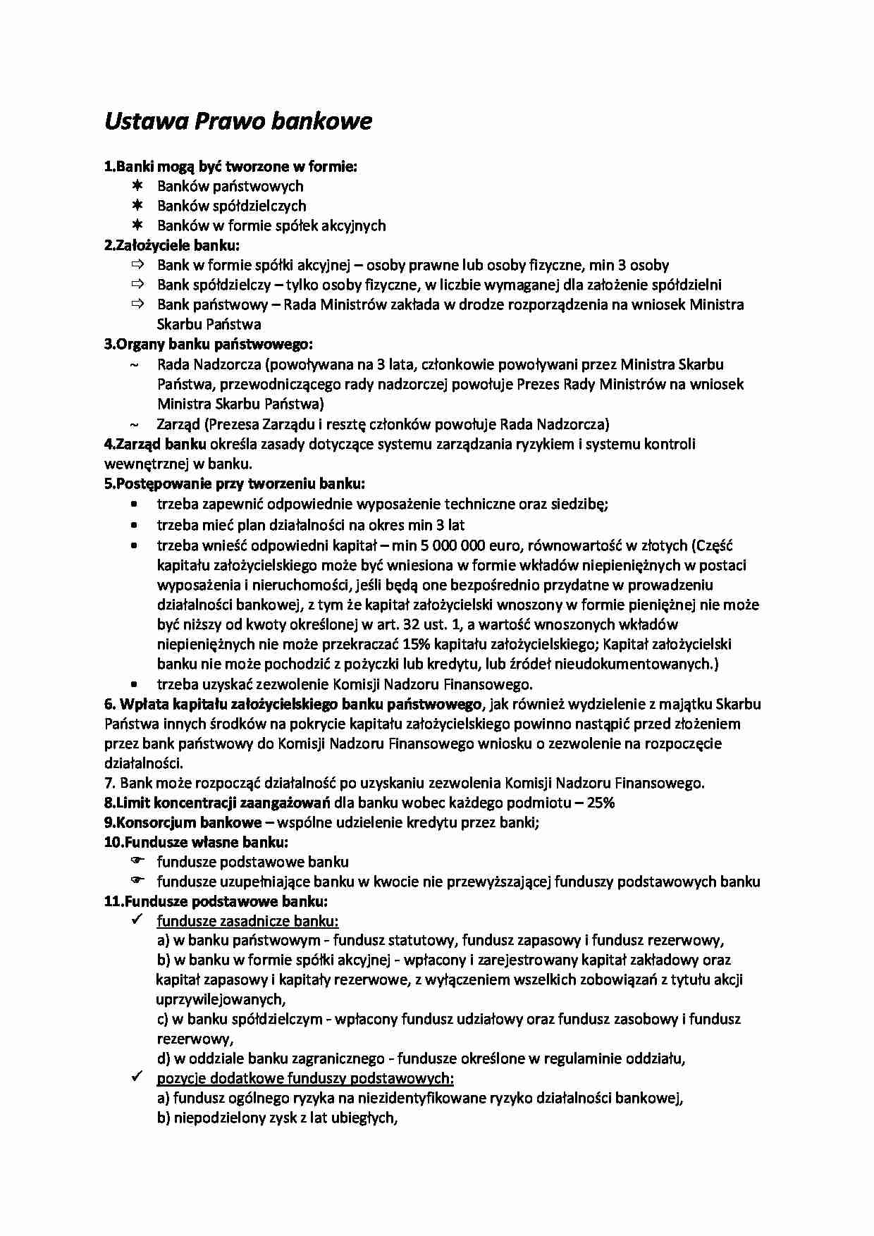 Prawo bankowe - zarząd, organy - strona 1